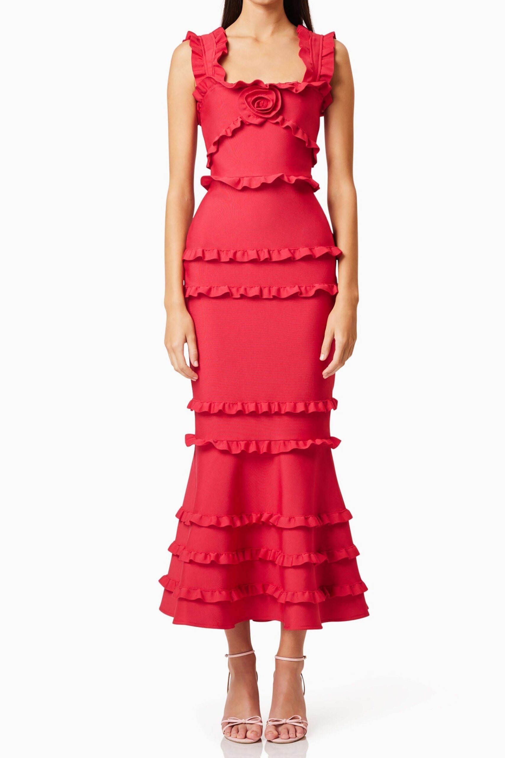 EB5012534BD_RED_1 JOSEPHINE RED FRILL MAXI DRESS FOR FORMAL OCCASIONS