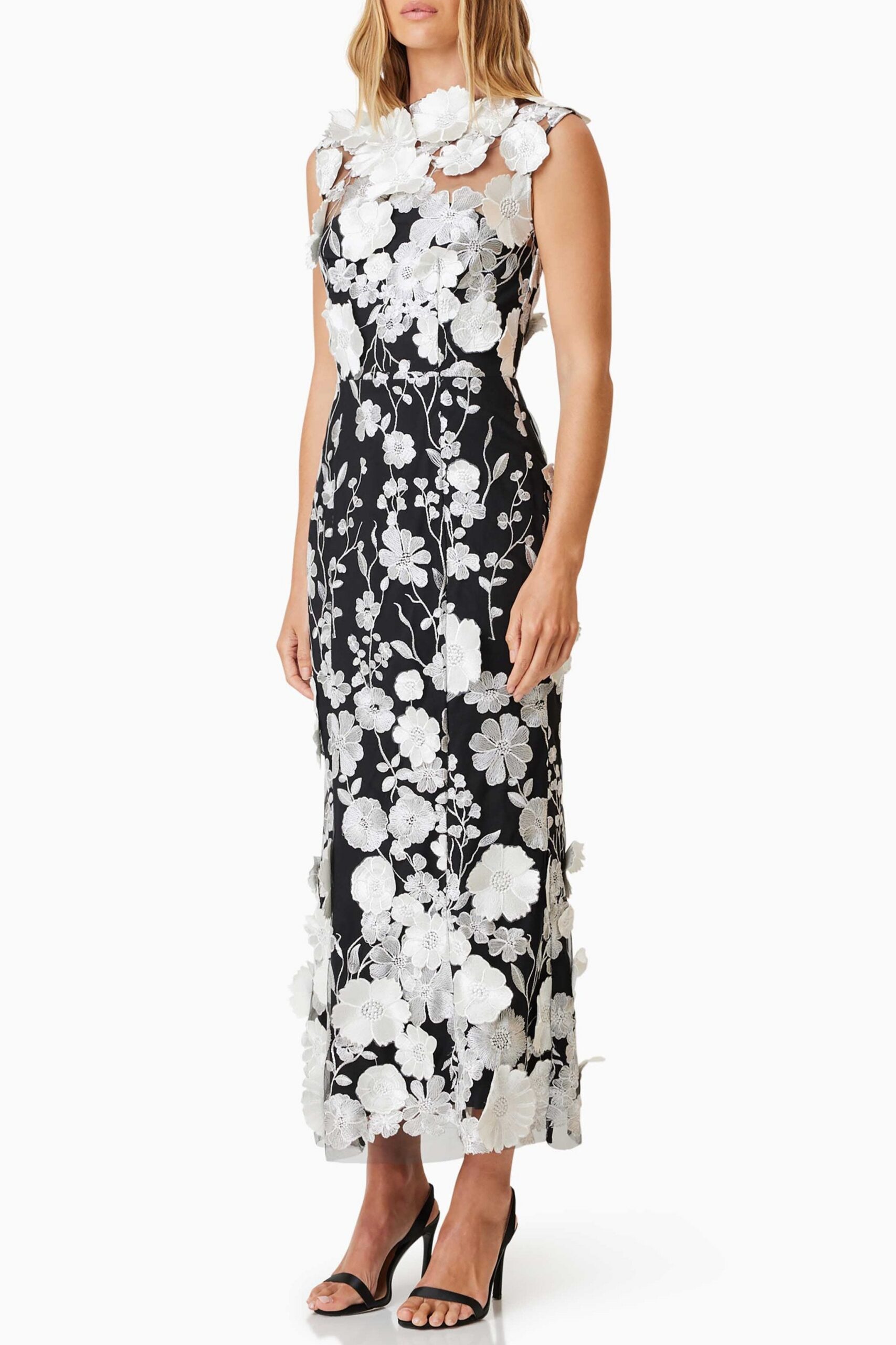 SELENE BLACK MIDI COCKTAIL DRESS FOR EVENING