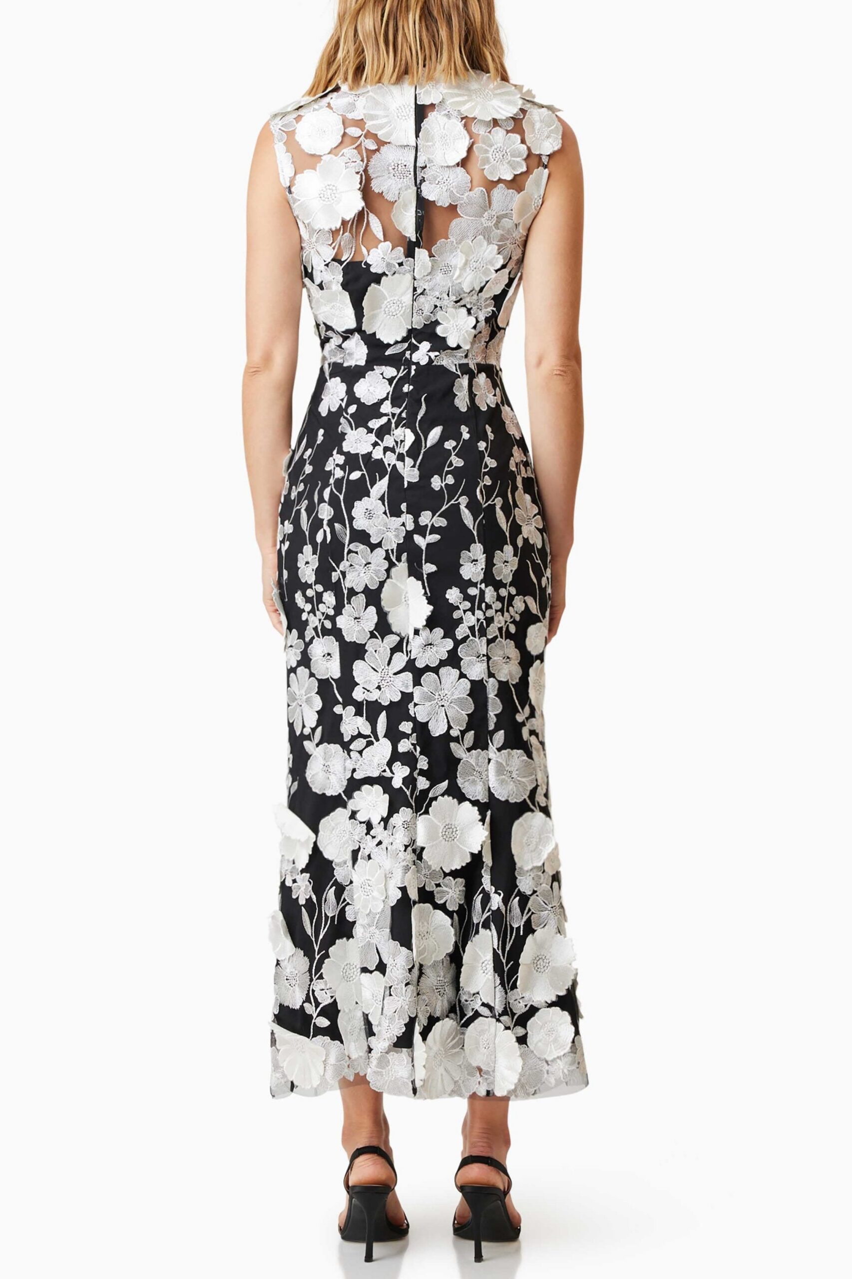 SELENE BLACK MIDI COCKTAIL DRESS FOR EVENING