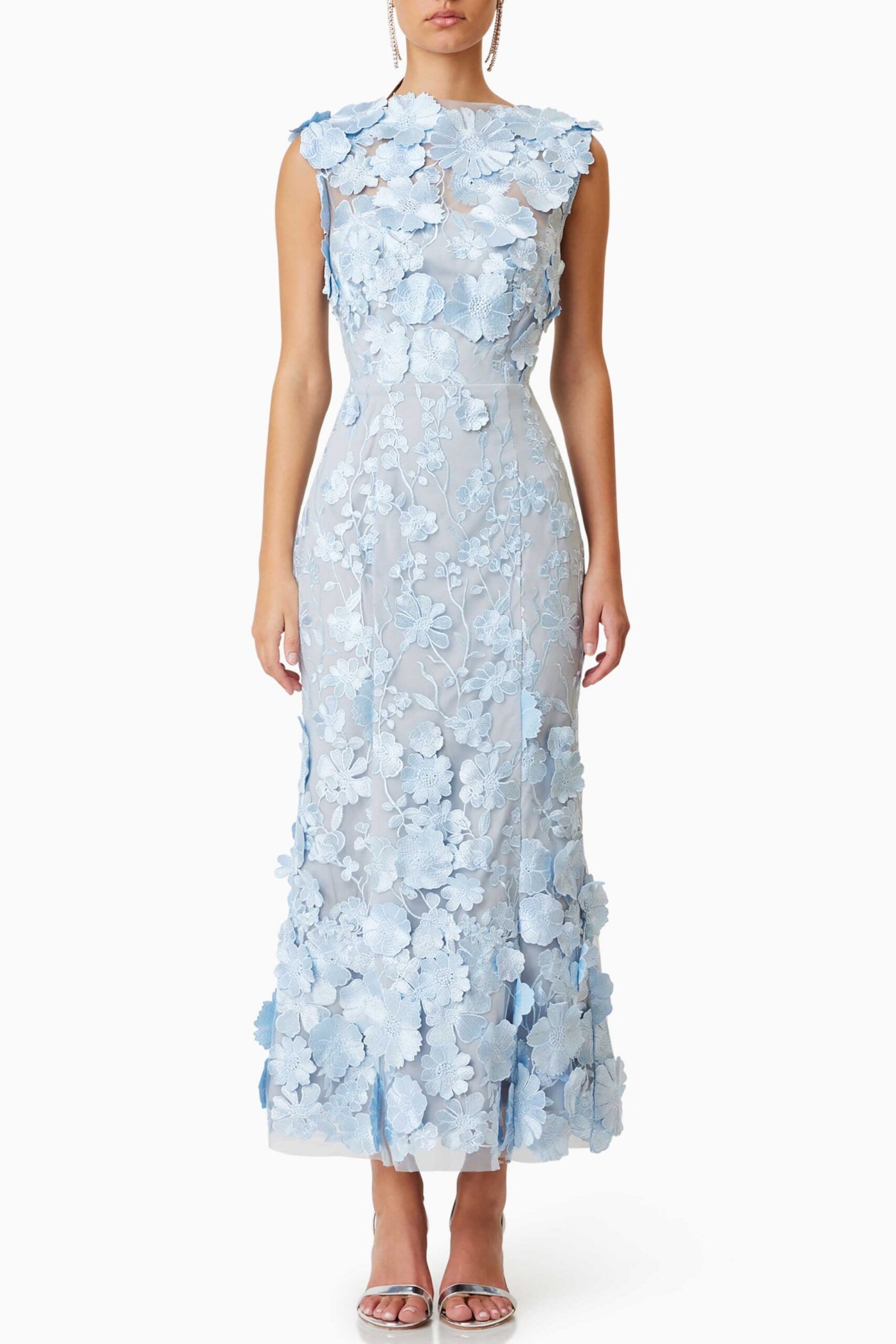 SELENE MIDI COCKTAIL DRESS IN BLUE