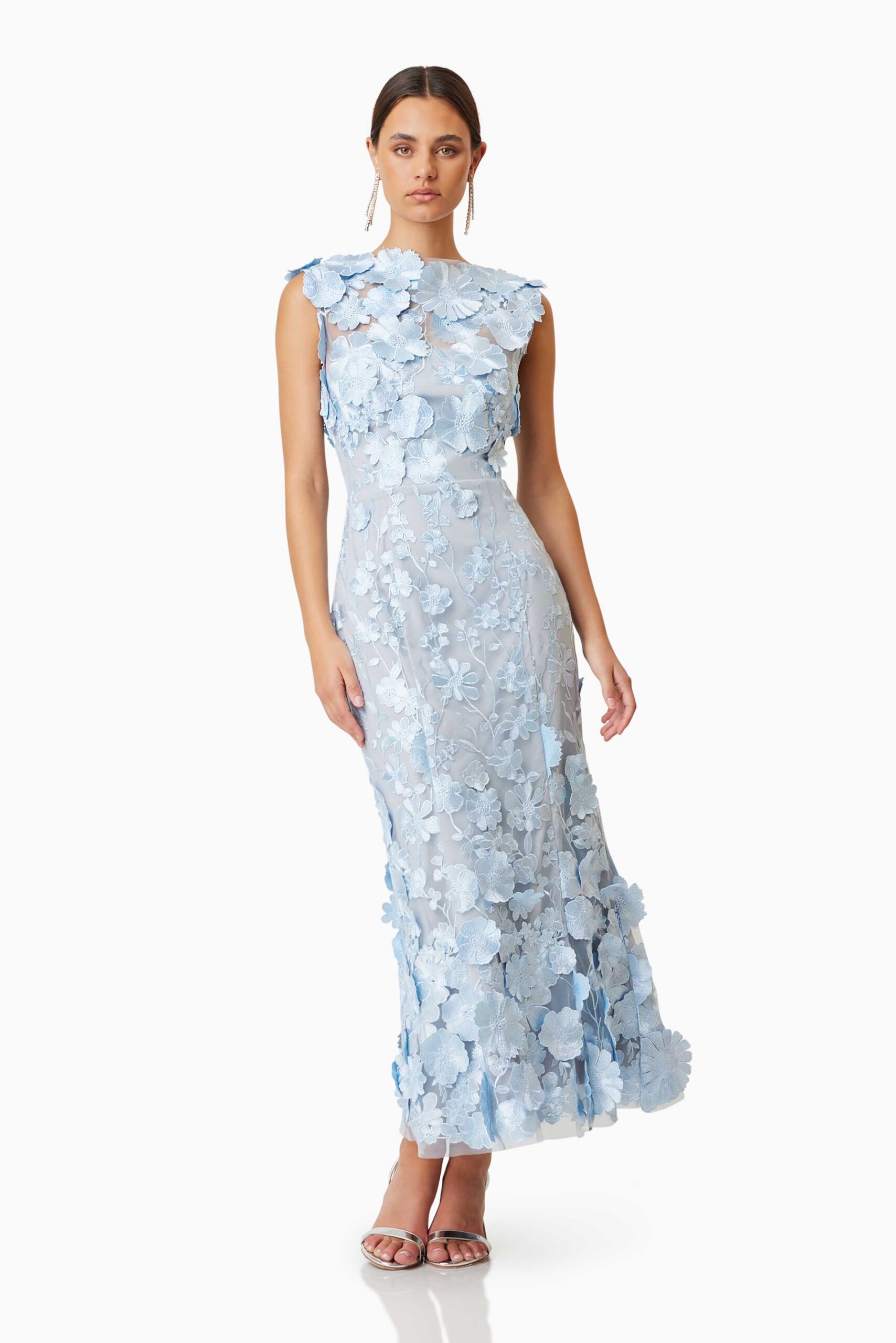 SELENE MIDI COCKTAIL DRESS IN BLUE