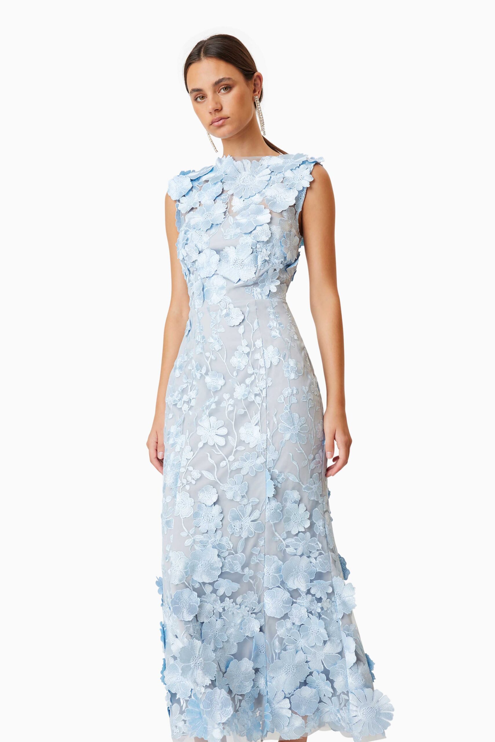SELENE MIDI COCKTAIL DRESS IN BLUE