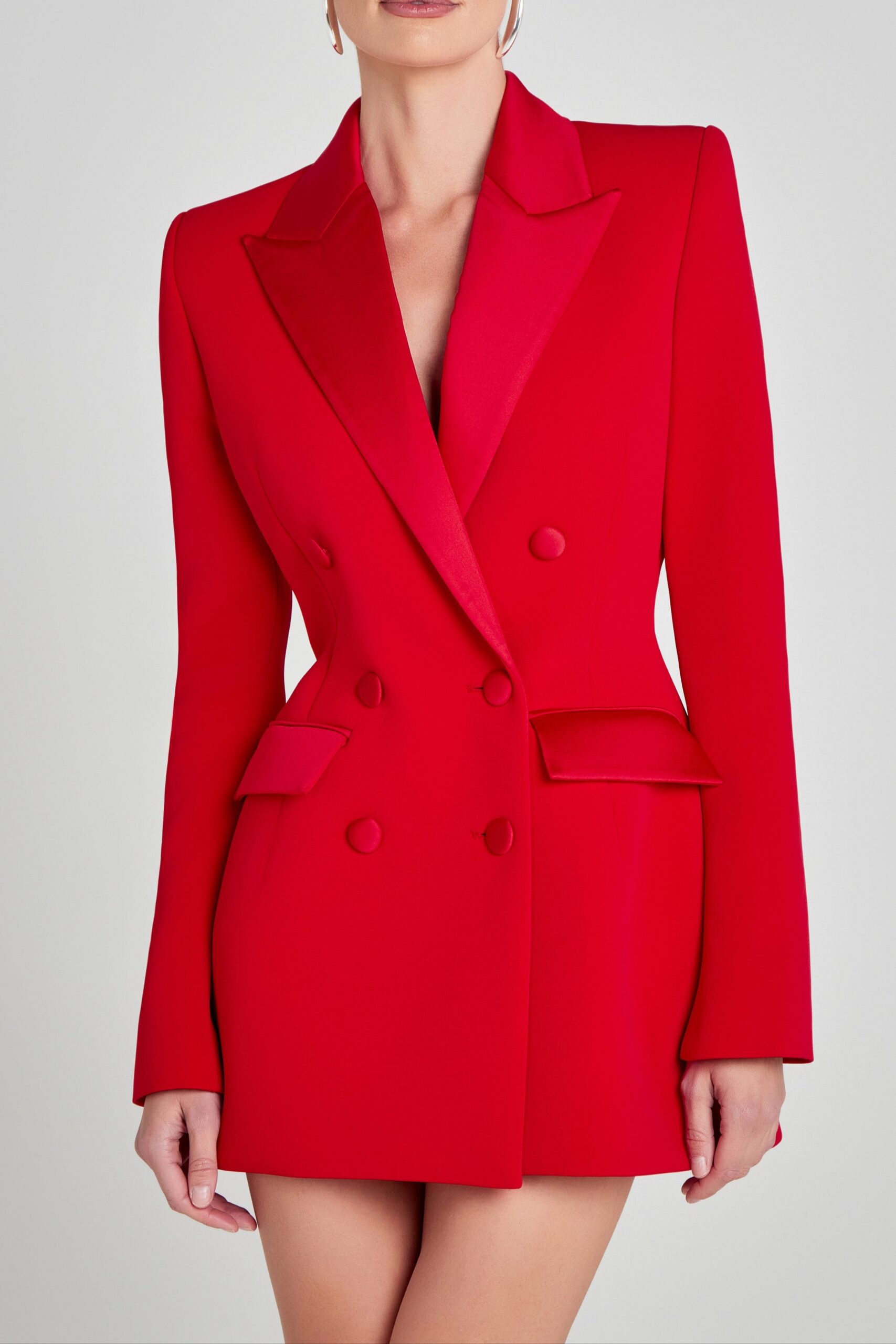 MONICA BLAZER DRESS, RED, OFFICE WEAR