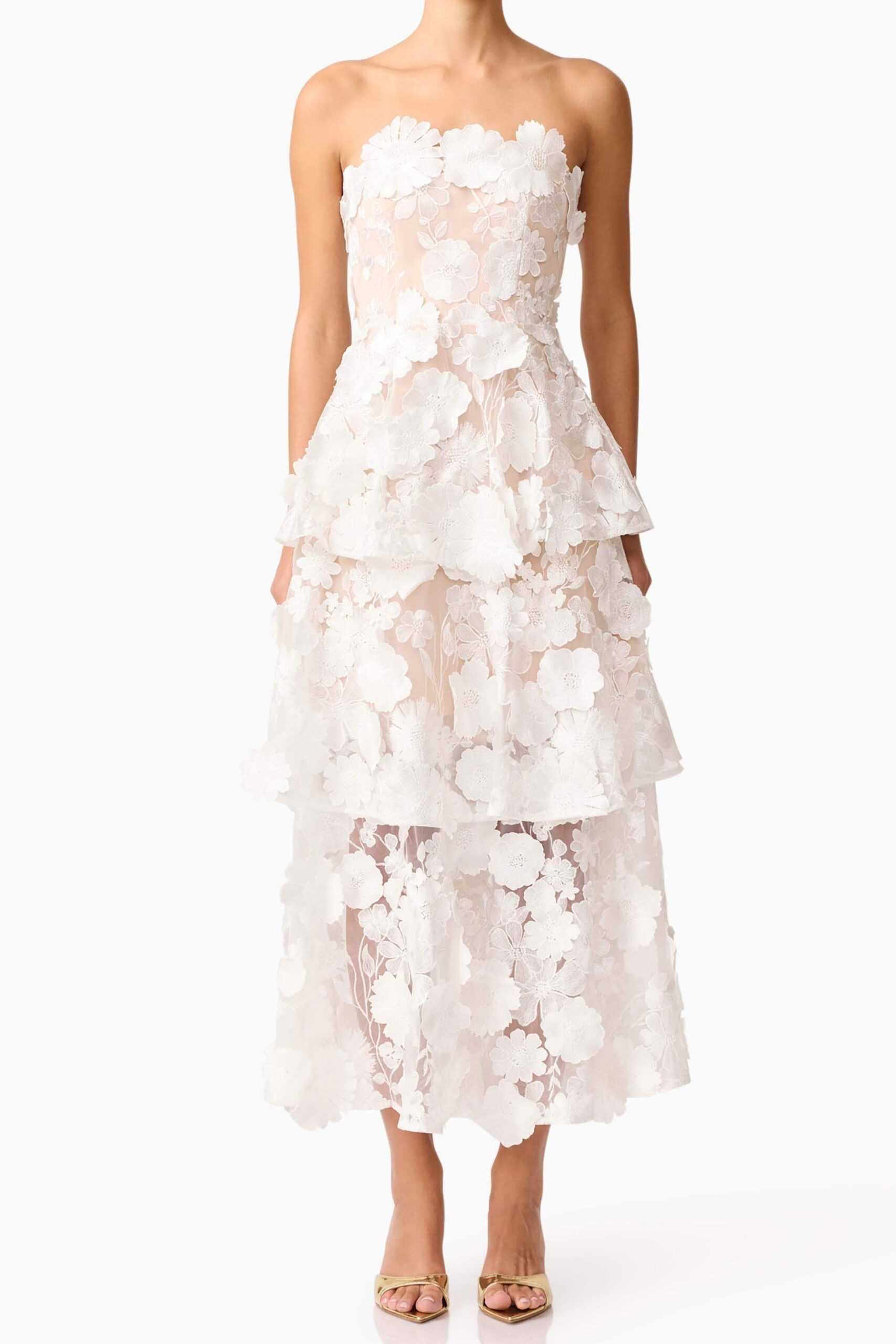 EDC2092408E_IVORY_1 SELENE 3D FLOWER TIERED WHITE MAXI DRESS