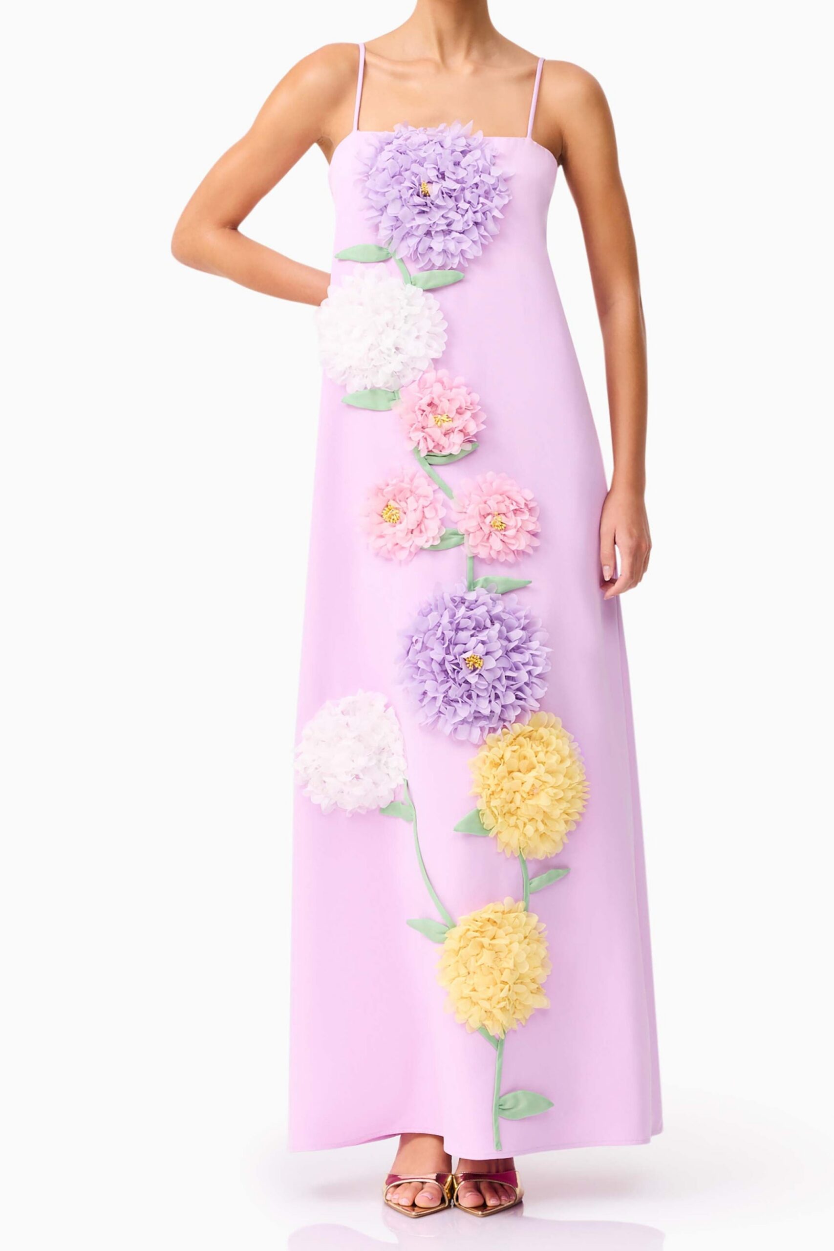 KRISTIN EMBROIDERED PURPLE MAXI DRESS