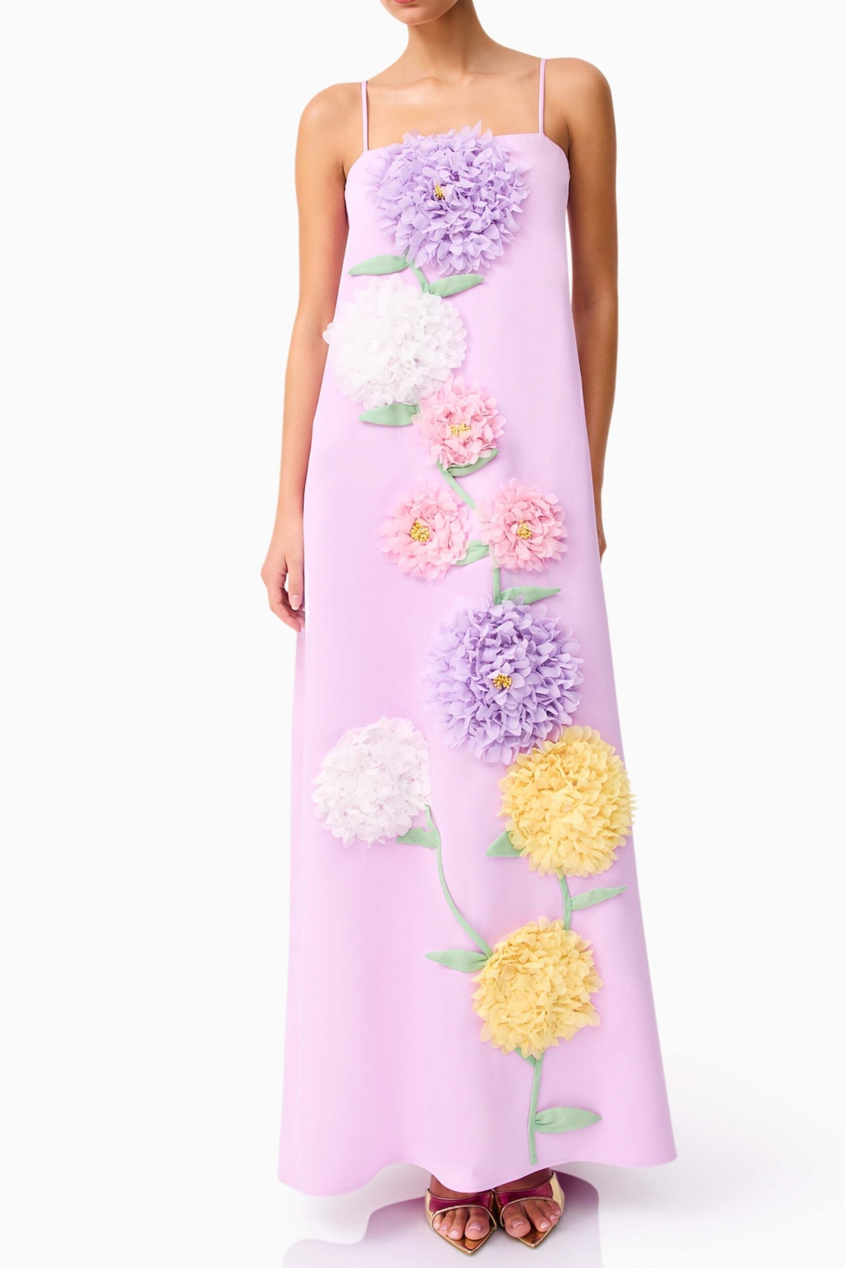 KRISTIN EMBROIDERED PURPLE MAXI DRESS