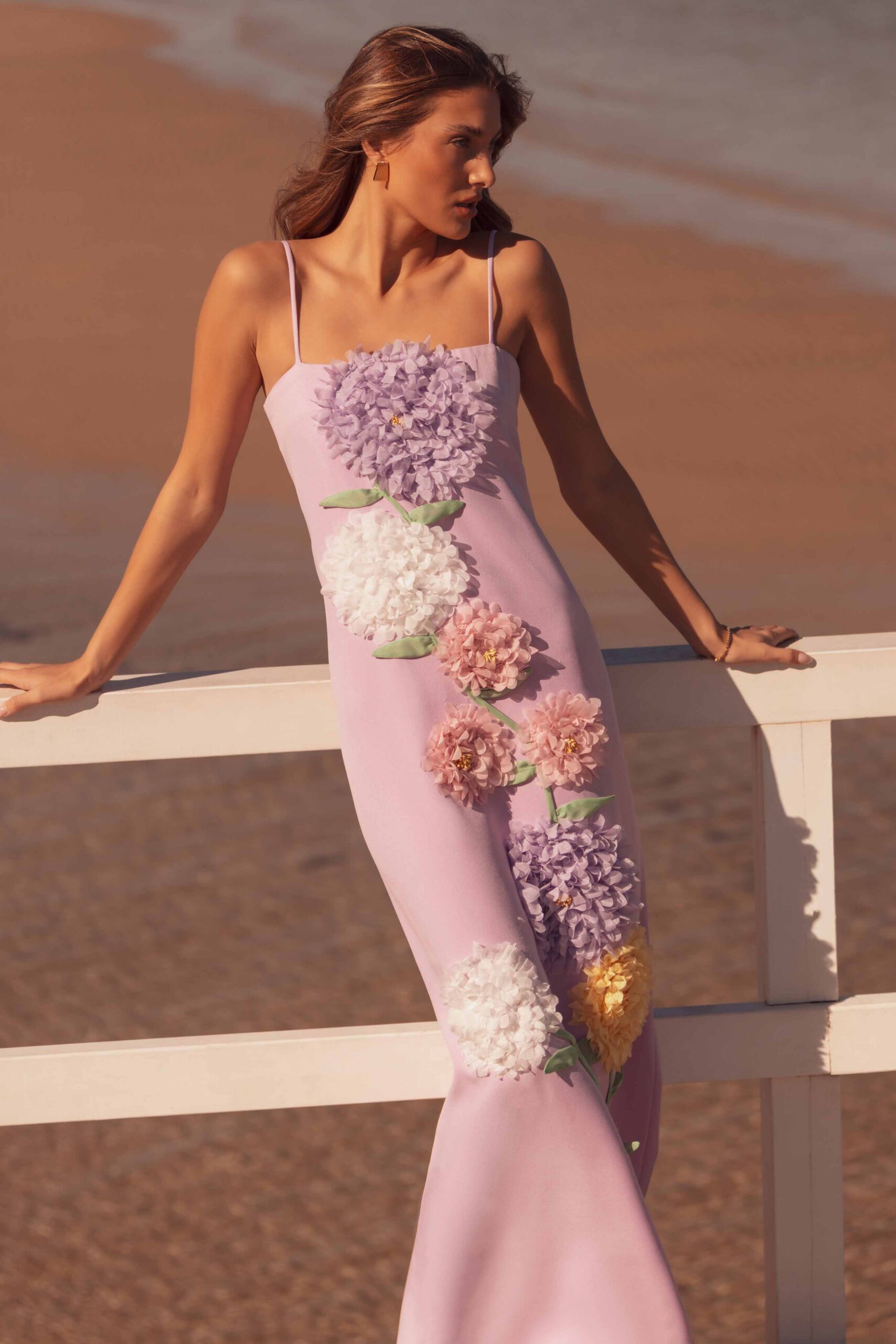 KRISTIN EMBROIDERED PURPLE MAXI DRESS