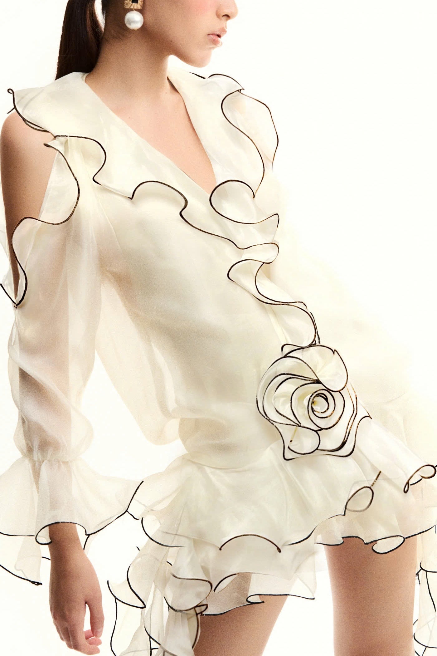 EAVAN RUFFLE FLORAL MINI DRESS FOR PARTY