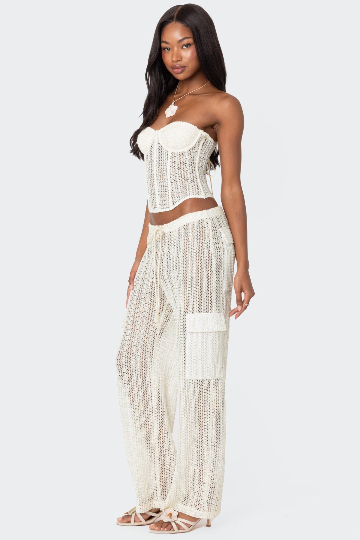 INES SHEER CROCHET CORSET TOP FOR NIGHT OUT