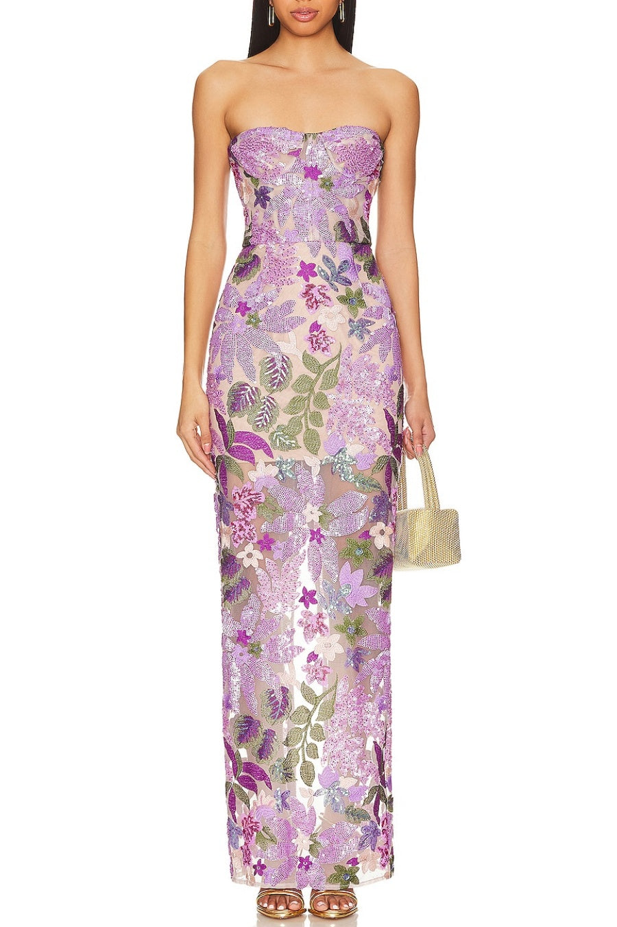 ElaraFloralSequinEmbroideredStraplessMaxiDress-Purple5 ELARA SEQUIN STRAPLESS MAXI DRESS - PURPLE