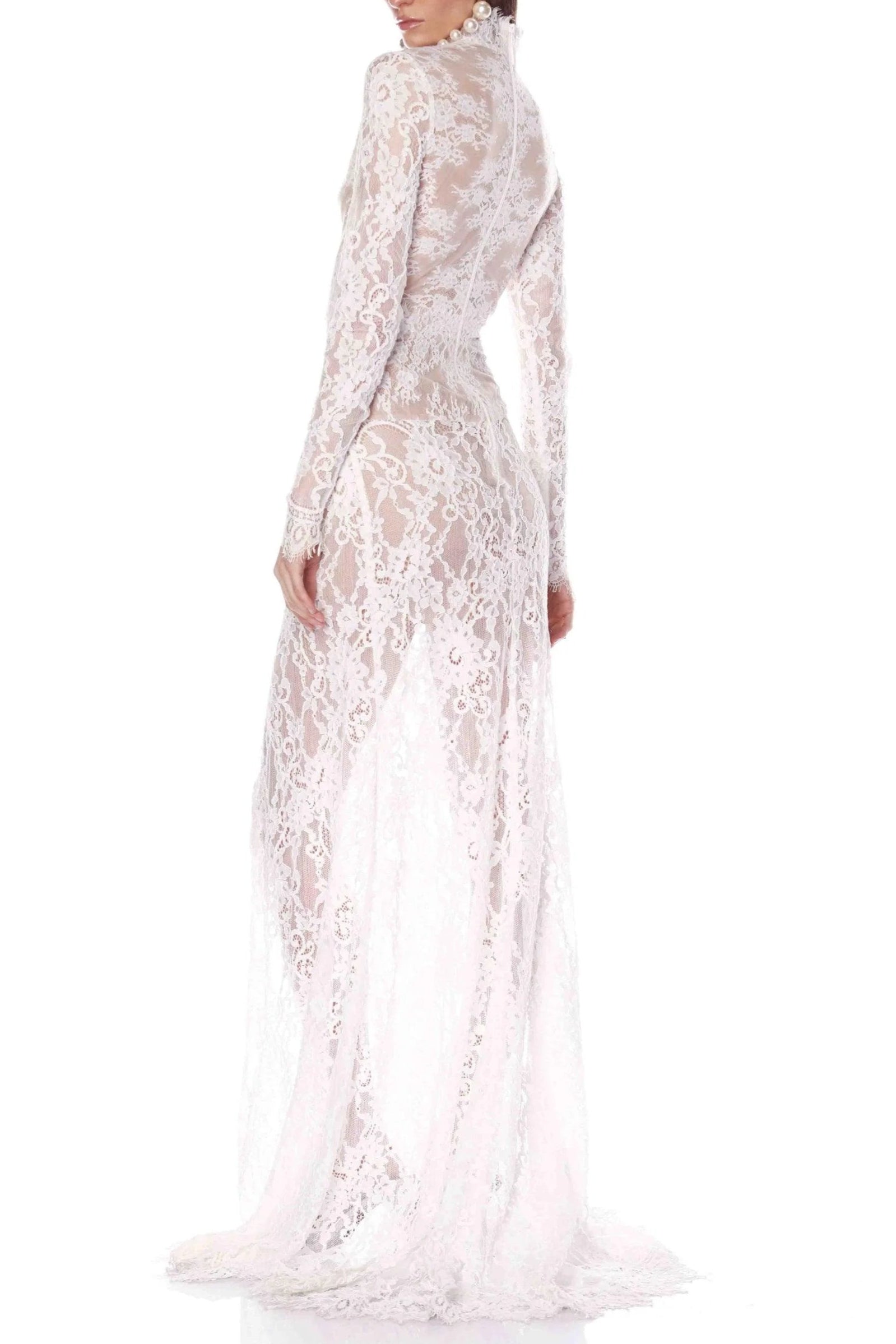 JUSELIUS LACE MAXI DRESS - WHITE WEDDING GUEST