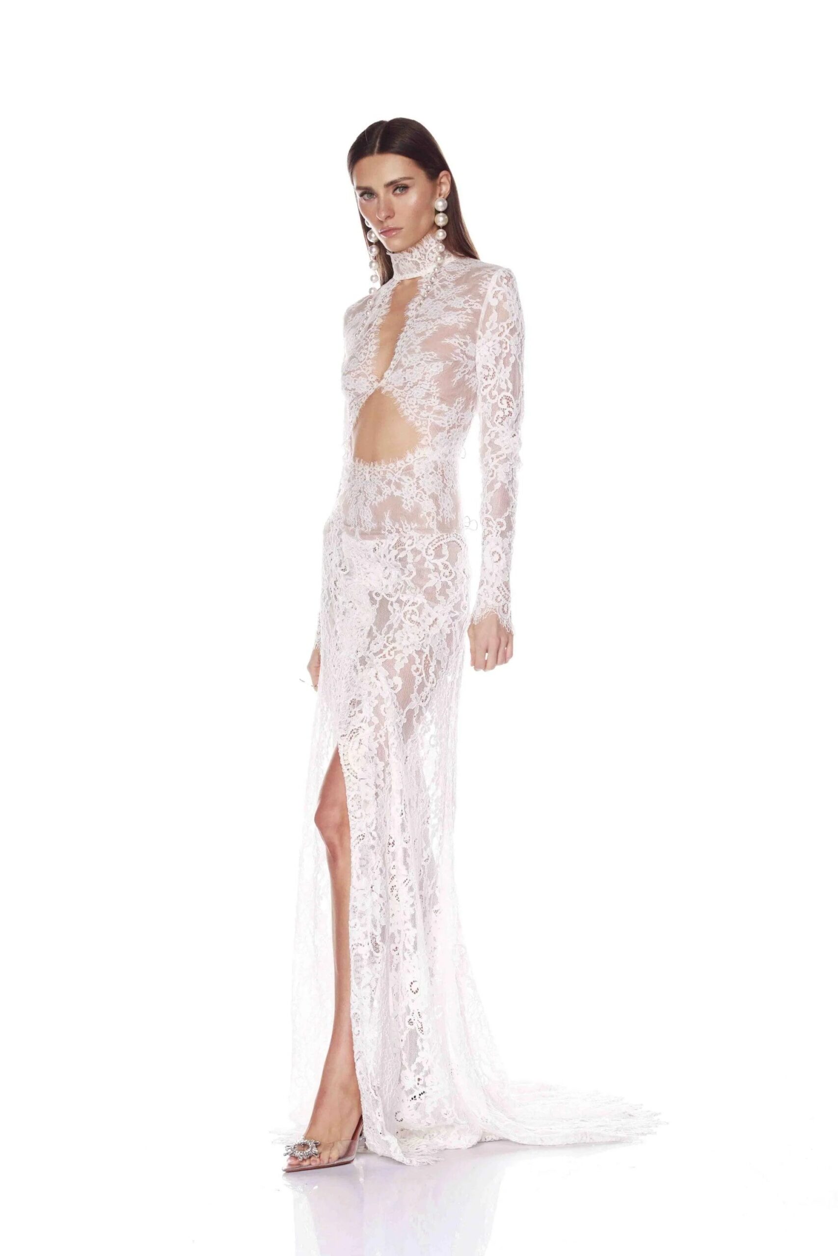 JUSELIUS LACE MAXI DRESS - WHITE WEDDING GUEST
