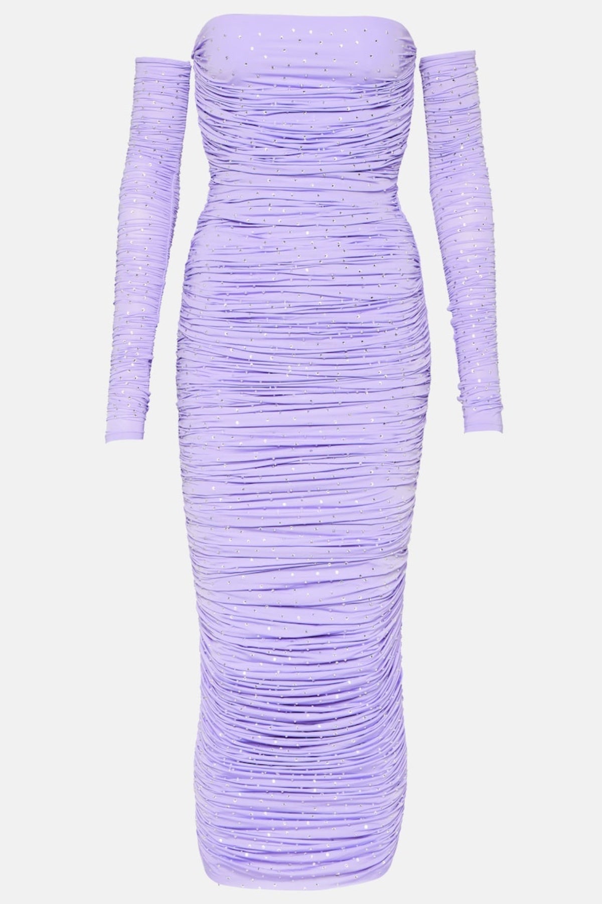 TISA CRYSTAL RUCHED MIDI DRESS, EVENING