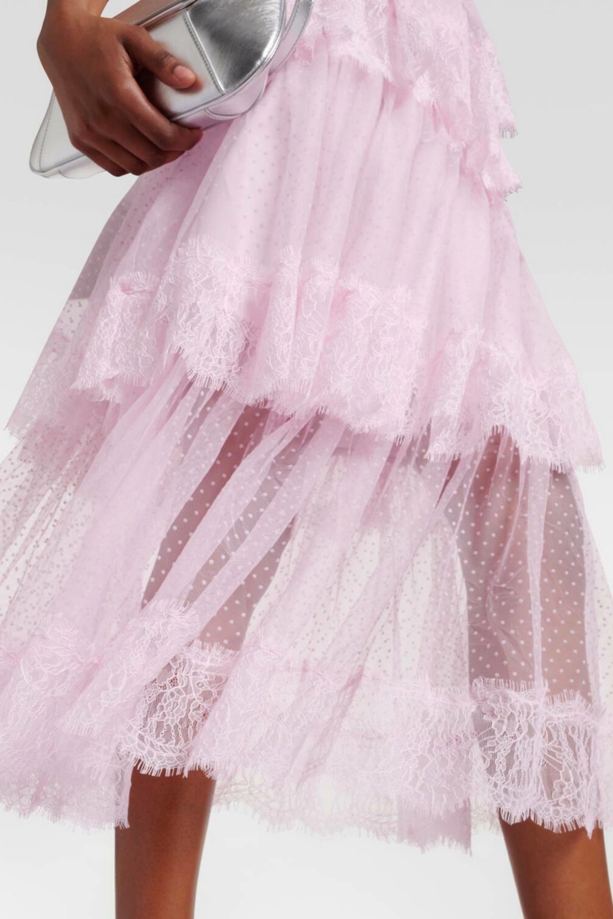 ELGINE CRYSTAL LACE MIDI DRESS FOR EVENTS