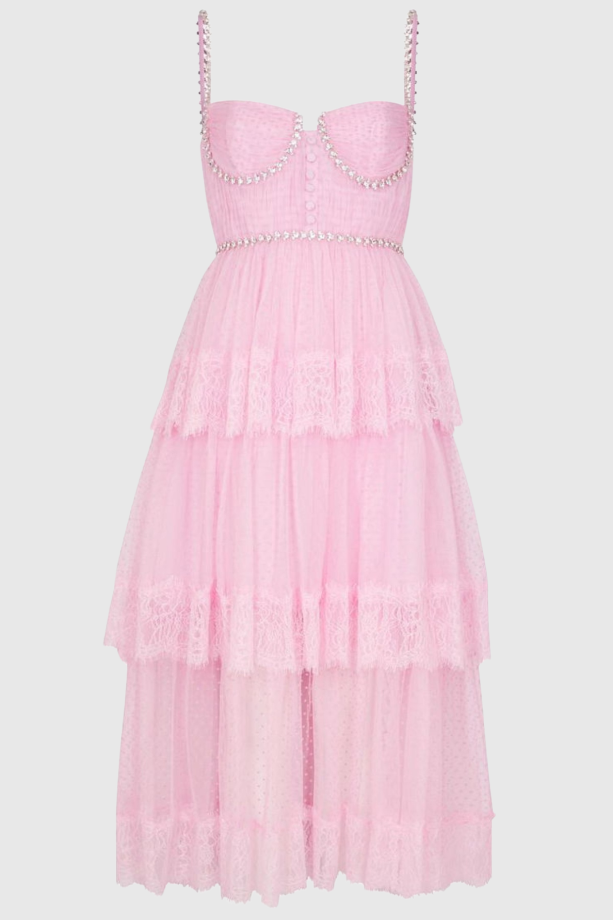 ELGINE CRYSTAL LACE MIDI DRESS FOR EVENTS