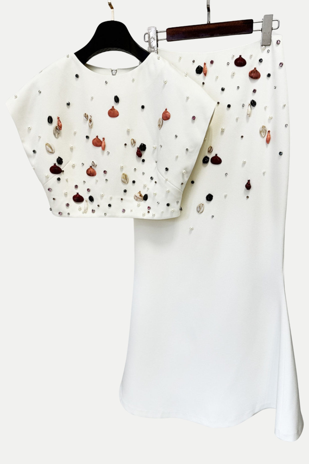 ELGINE SHELL EMBELLISHED TWO-PIECE SET