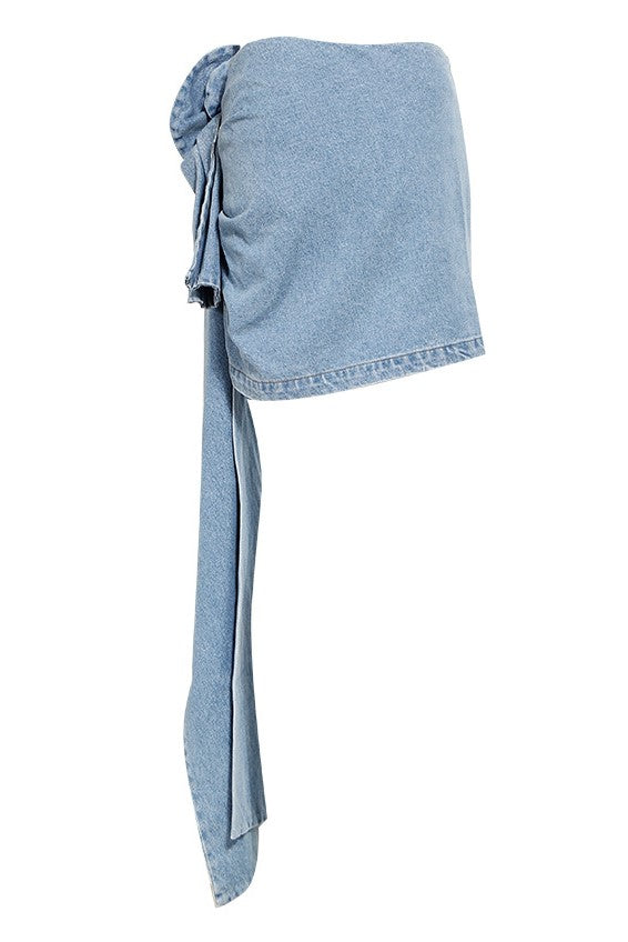 ELIANNA FLORAL DENIM MINI SKIRT FOR PARTY