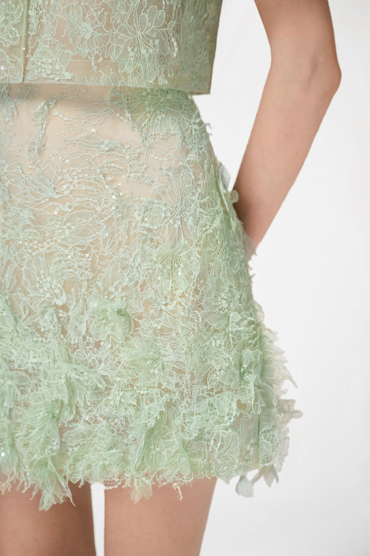 ELSEA LACE SKIRT SET - GREEN WEDDING GUEST
