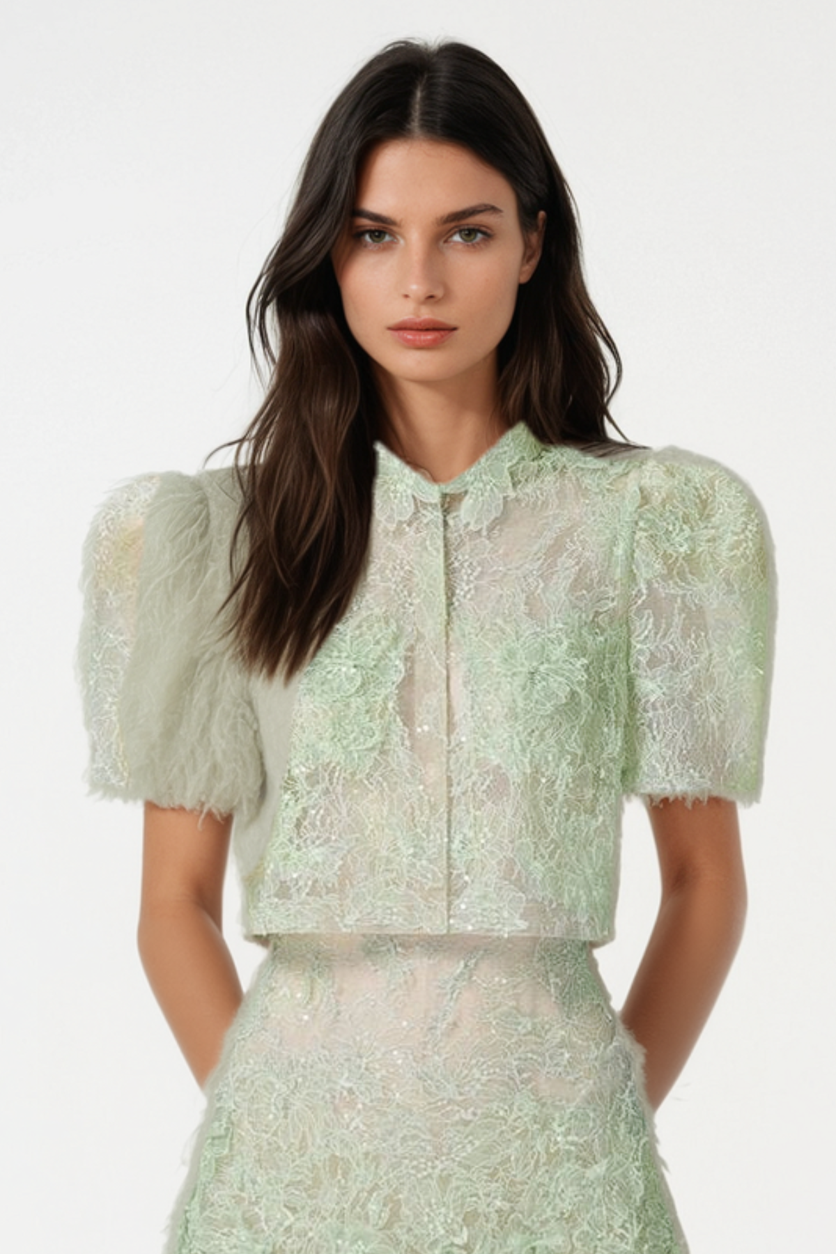 ELSEA LACE SKIRT SET - GREEN WEDDING GUEST
