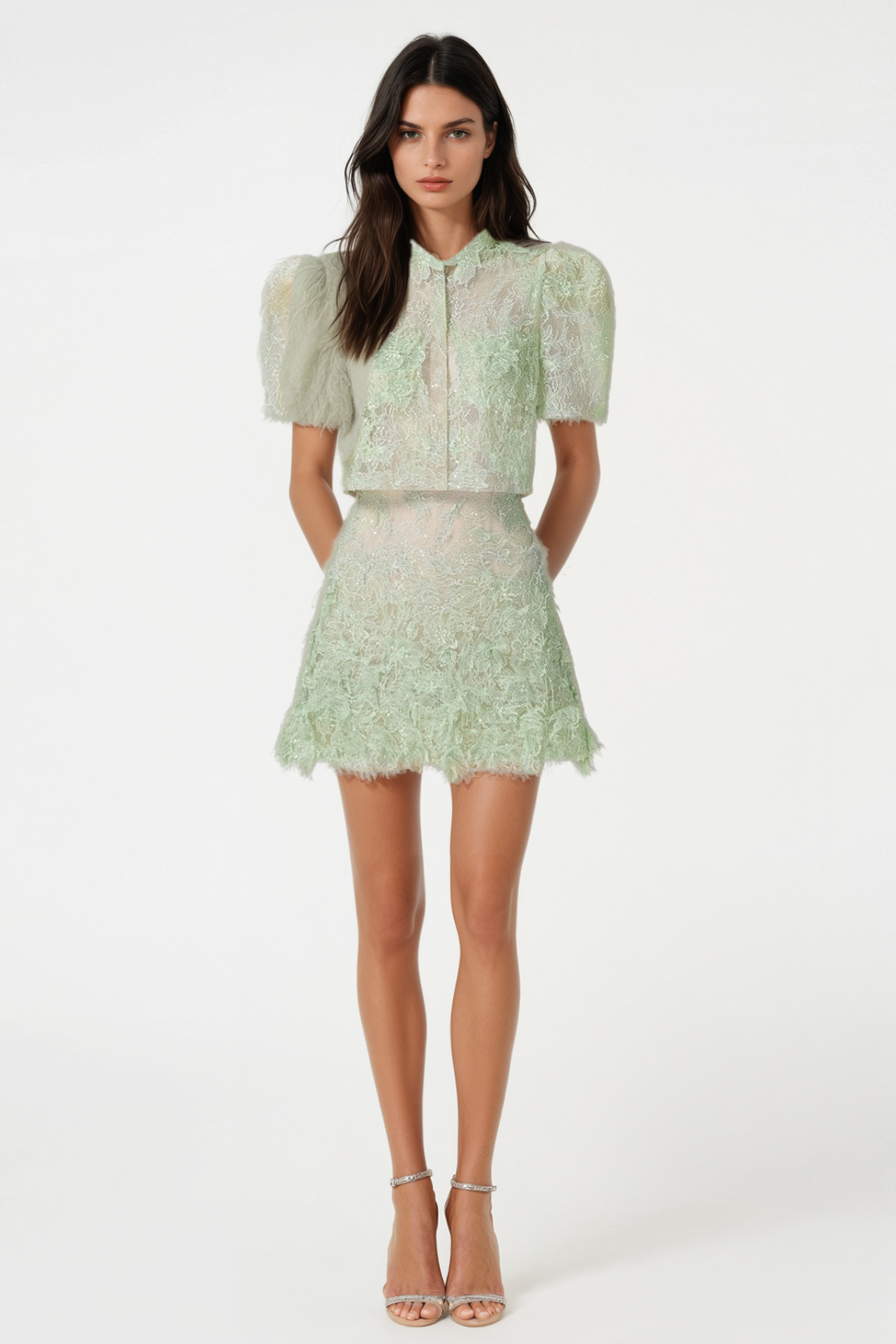 ELSEA LACE SKIRT SET - GREEN WEDDING GUEST