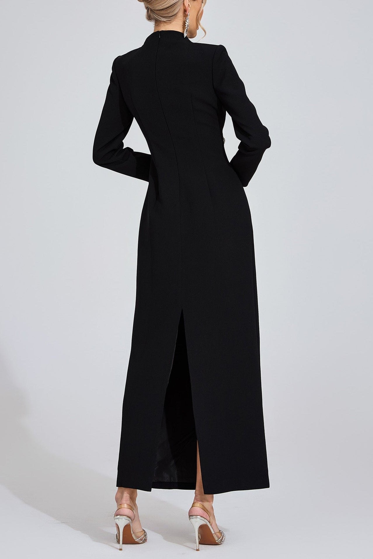 NICOLA SEQUIN MAXI DRESS BLACK