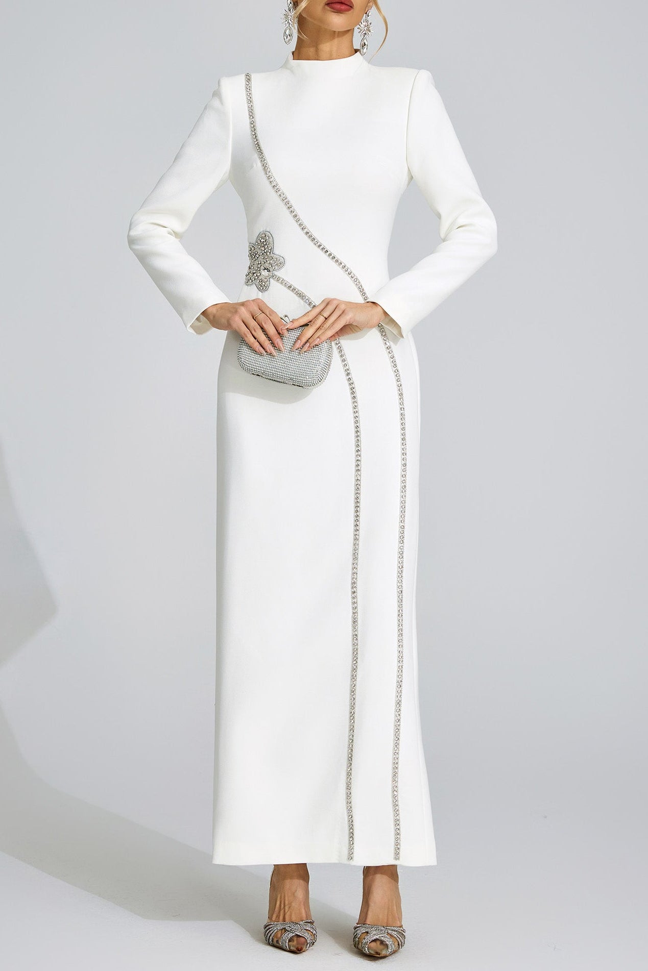 Eluned-Shore-_6 NICOLA DIAMOND MAXI DRESS - WHITE WEDDING EVENING
