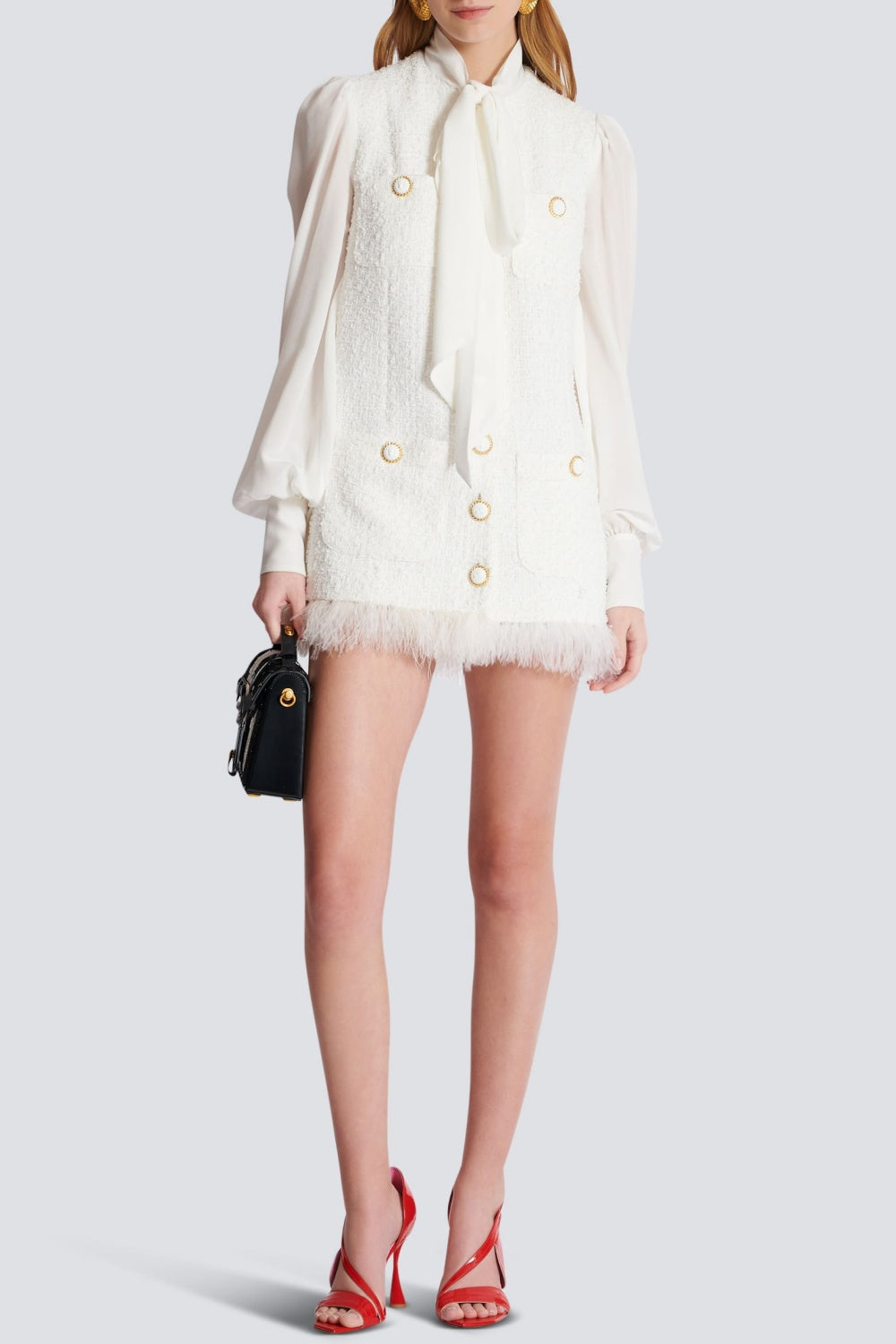 ENID BOW TWEED MINI DRESS - CHIC PARTY STYLE