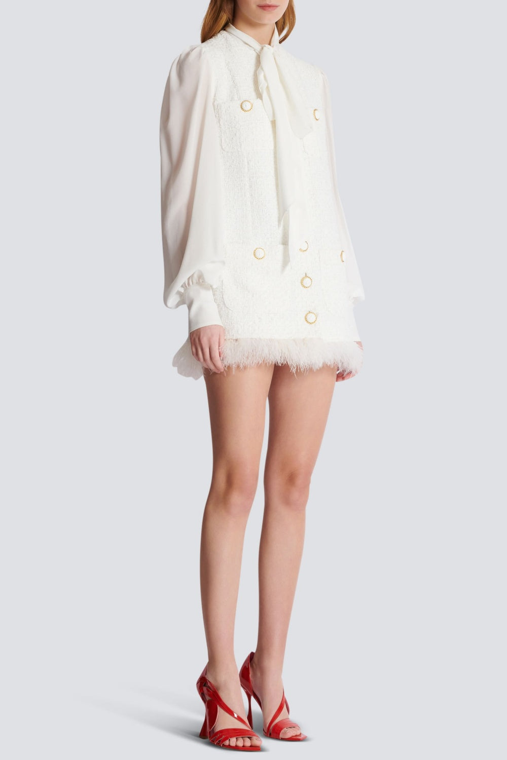 ENID BOW TWEED MINI DRESS - CHIC PARTY STYLE