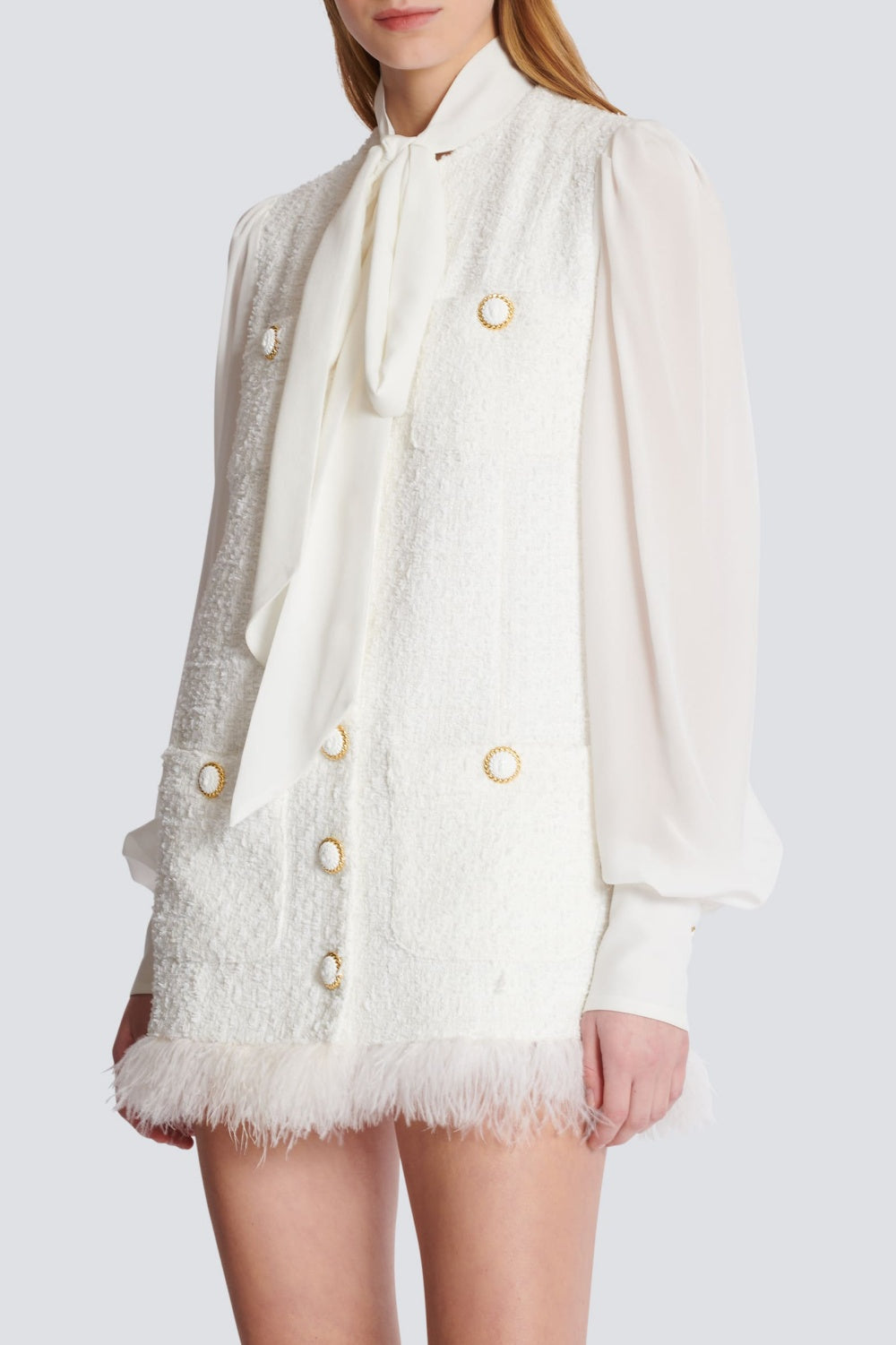 ENID BOW TWEED MINI DRESS - CHIC PARTY STYLE