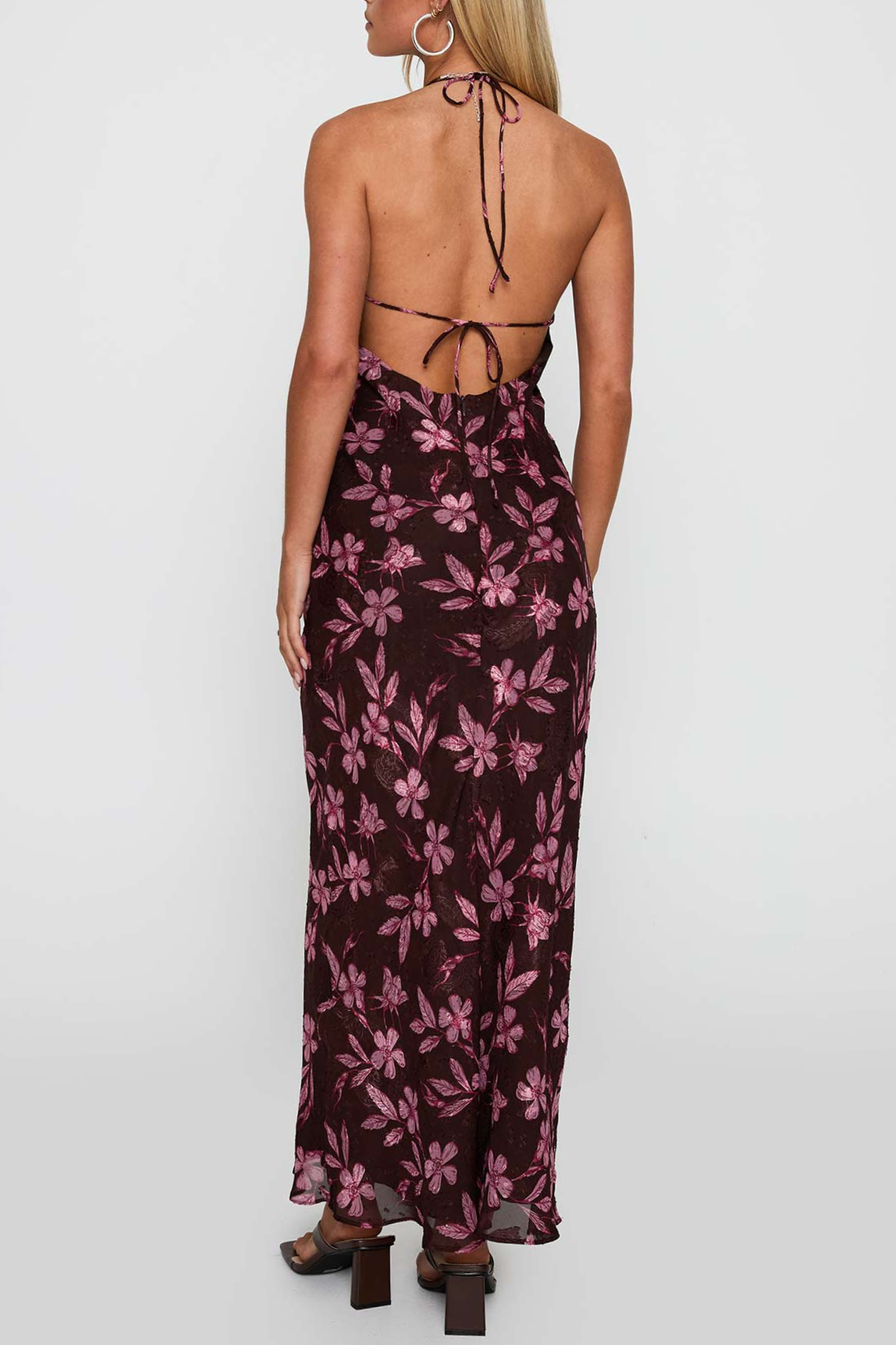 ERBERT FLORAL HALTER MAXI DRESS FOR WEDDING GUEST