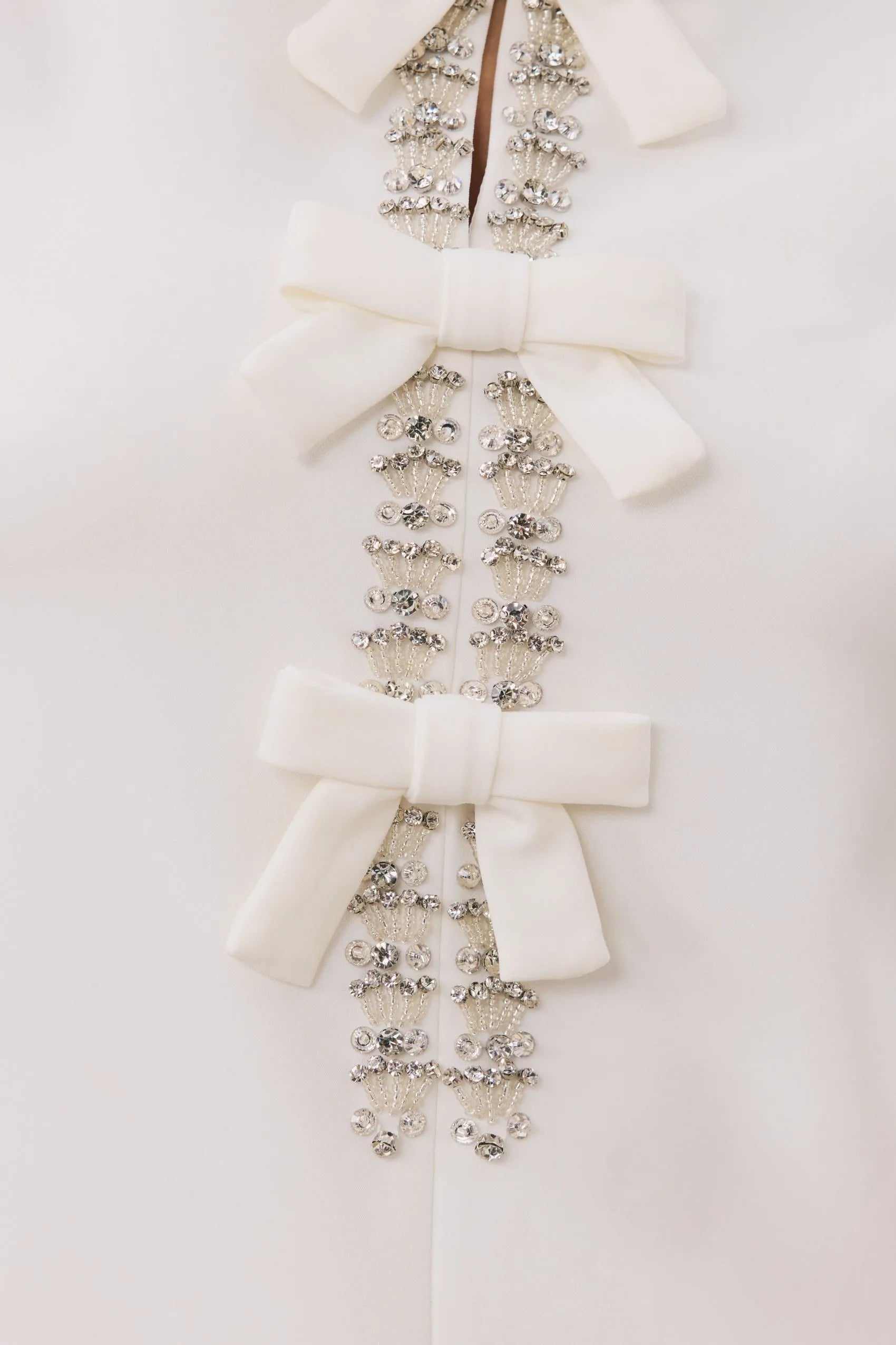 CLARISSE CRYSTAL BOW MINI DRESS FOR EVENING