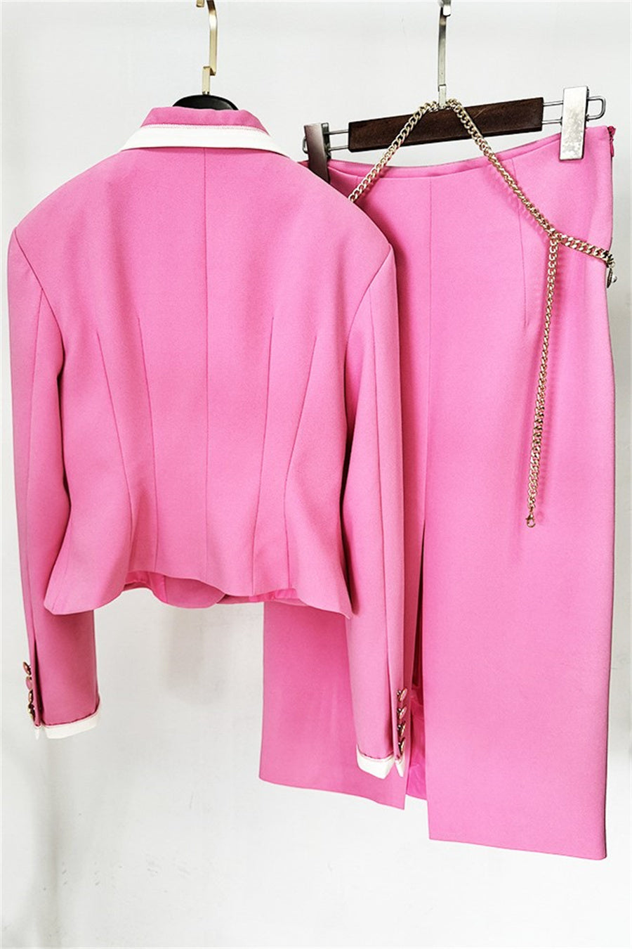 ERIKA TWO-PIECE SET – CONTRAST TRIM BLAZER & SKIRT