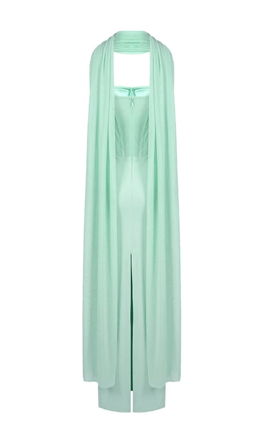 RAMIRE STRAPLESS MESH CORSET MAXI DRESS
