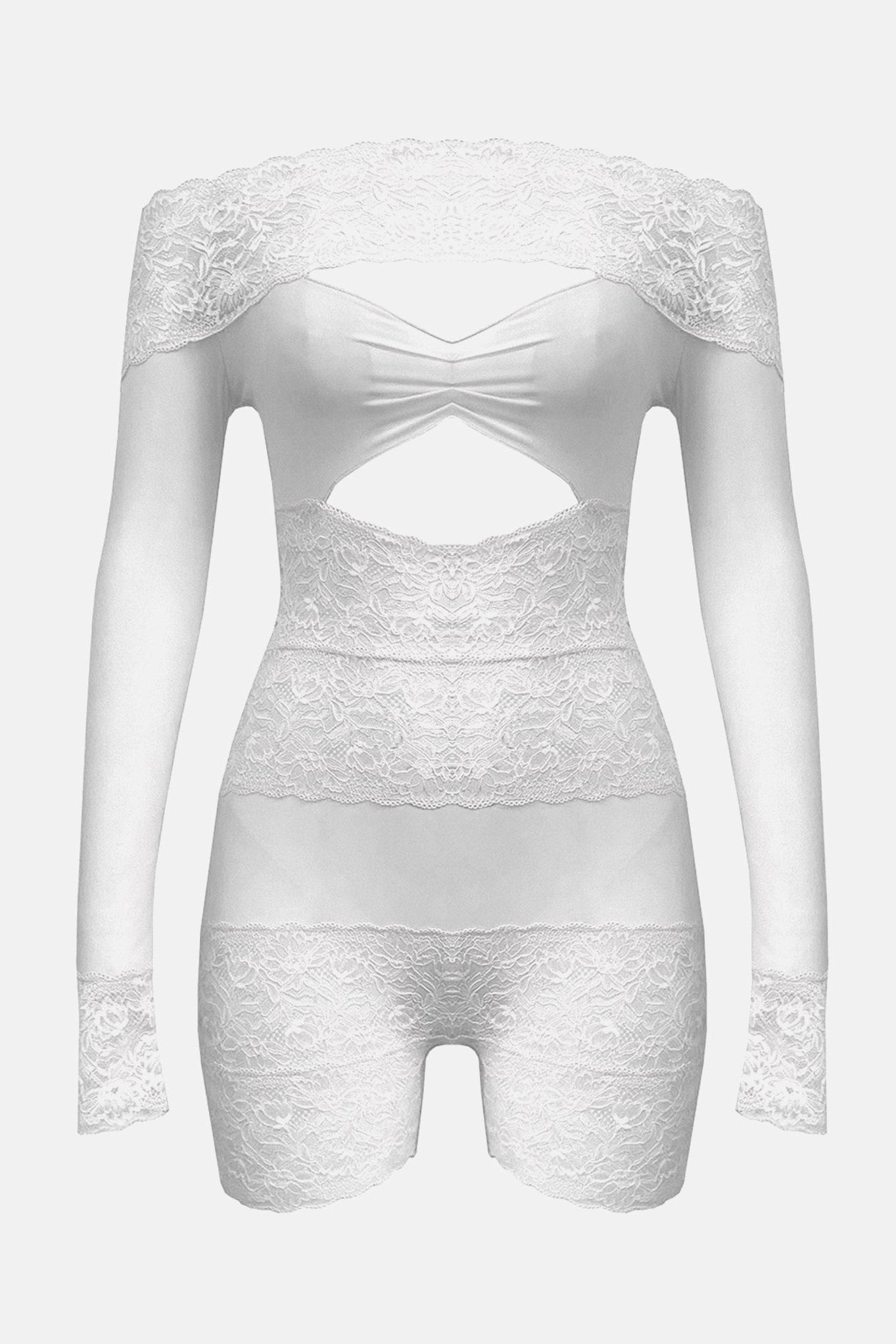 EstrellaOffShoulderLacePlaysuit-White_1 ESTRELLA OFF-SHOULDER LACE ROMPER - WHITE