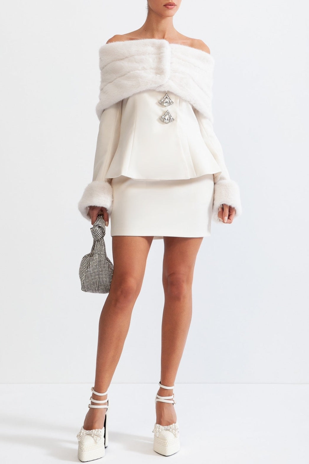 EuniceOffShoulderFauxFurTwoPieceSet-White1 SHARON OFF SHOULDER FAUX FUR TWO PIECE SET