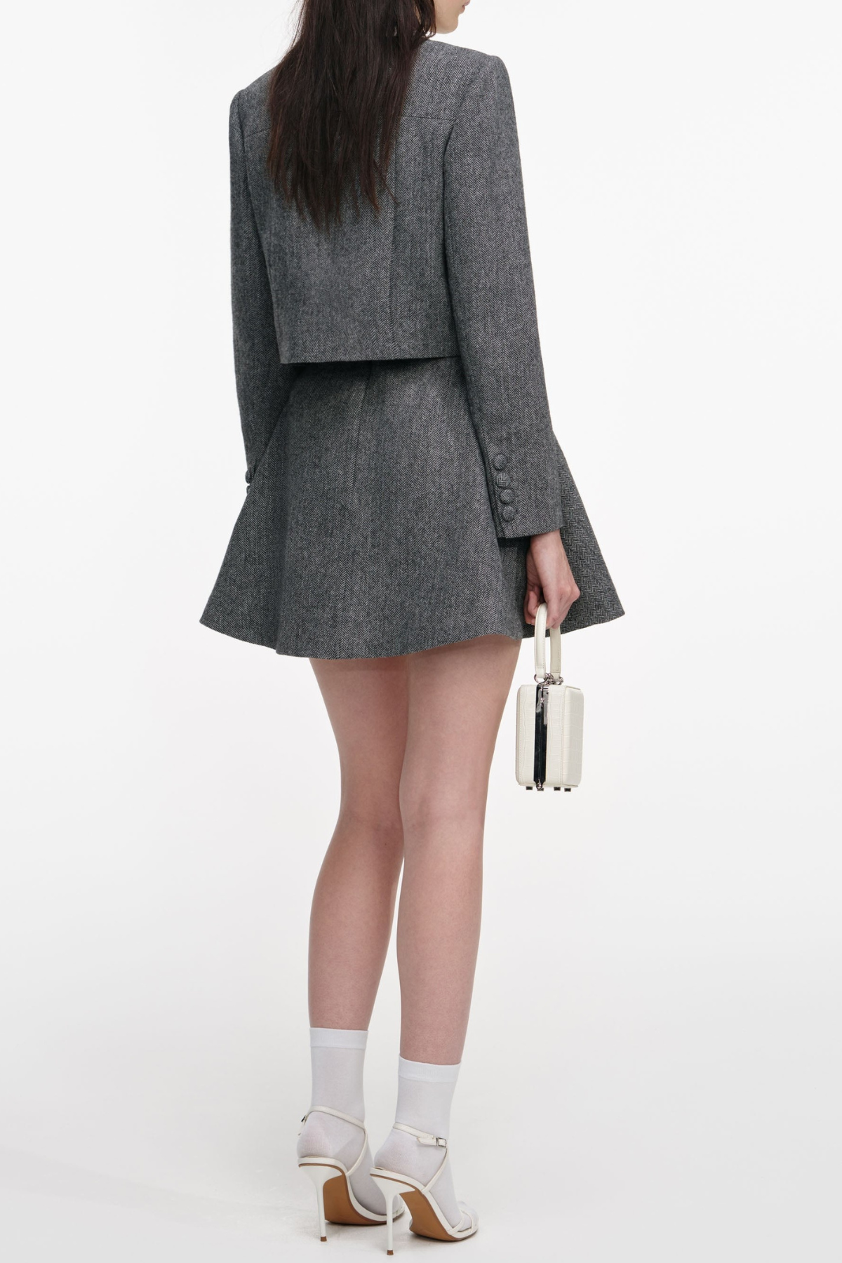 EURYDA HERRINGBONE POLKA DOT SCARF COAT