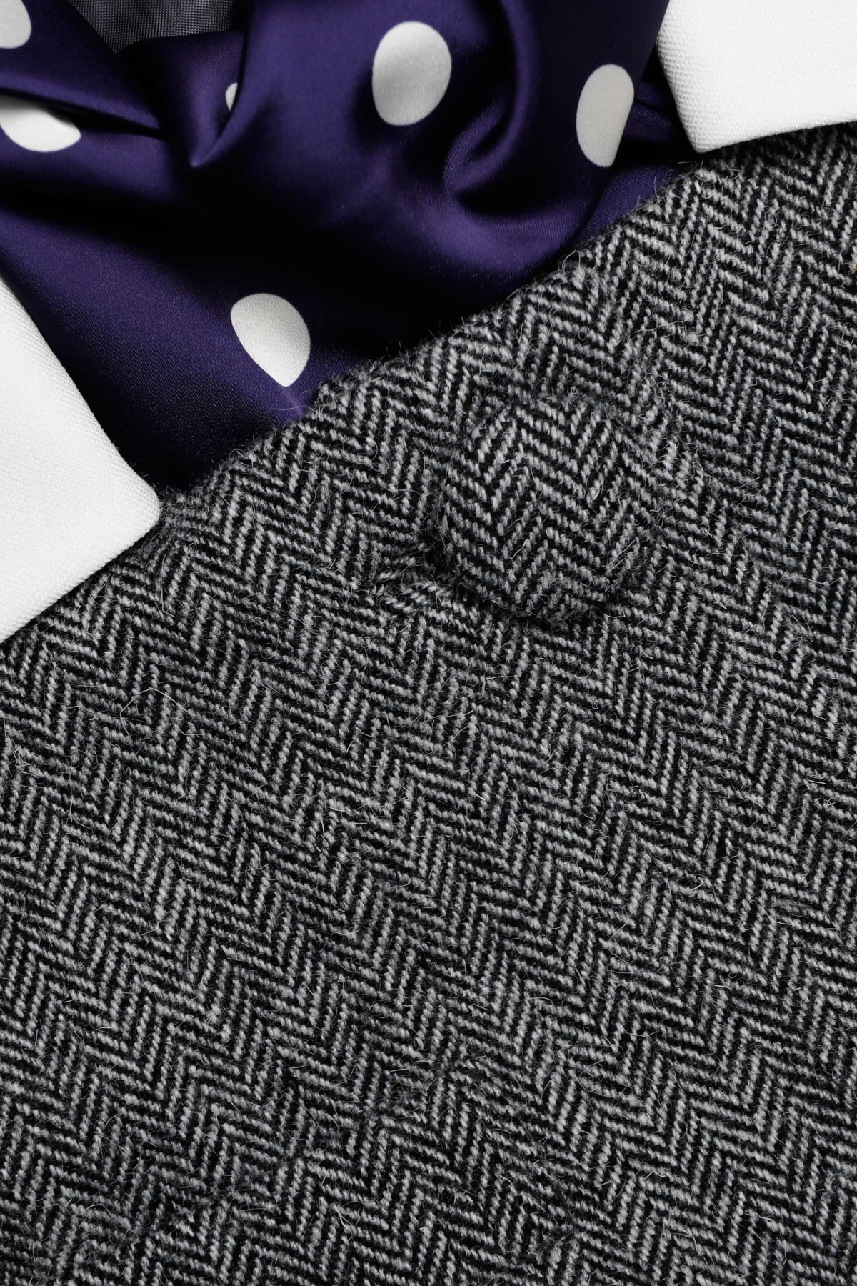 EURYDA HERRINGBONE POLKA DOT SCARF COAT