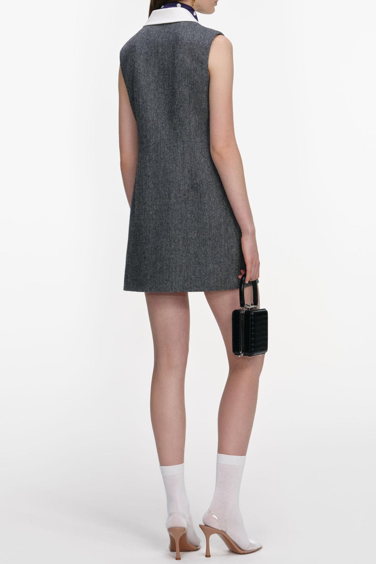 EurydaHerringboneScarfSleevelessMiniDress_3 EURYDA HERRINGBONE SCARF SLEEVELESS MINI DRESS