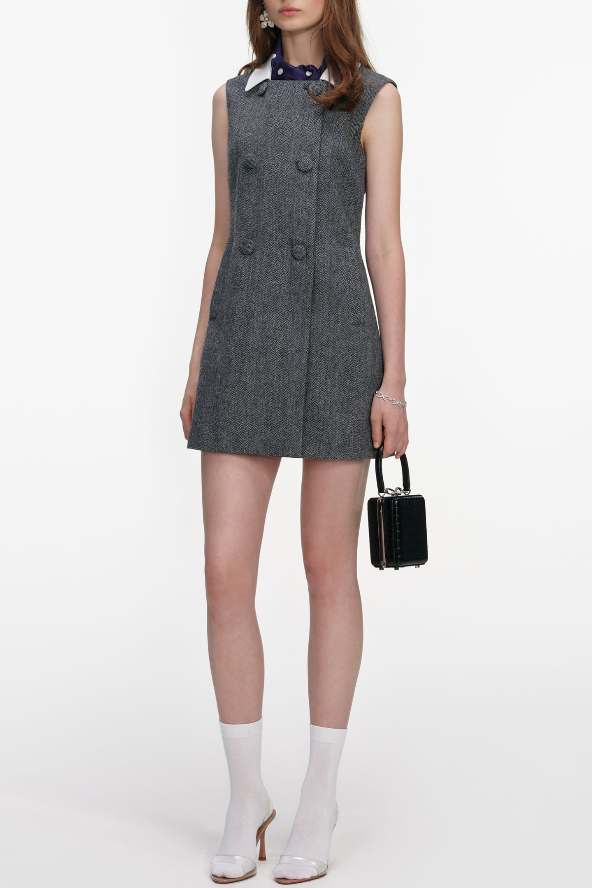 EurydaHerringboneScarfSleevelessMiniDress_4 EURYDA HERRINGBONE SCARF SLEEVELESS MINI DRESS