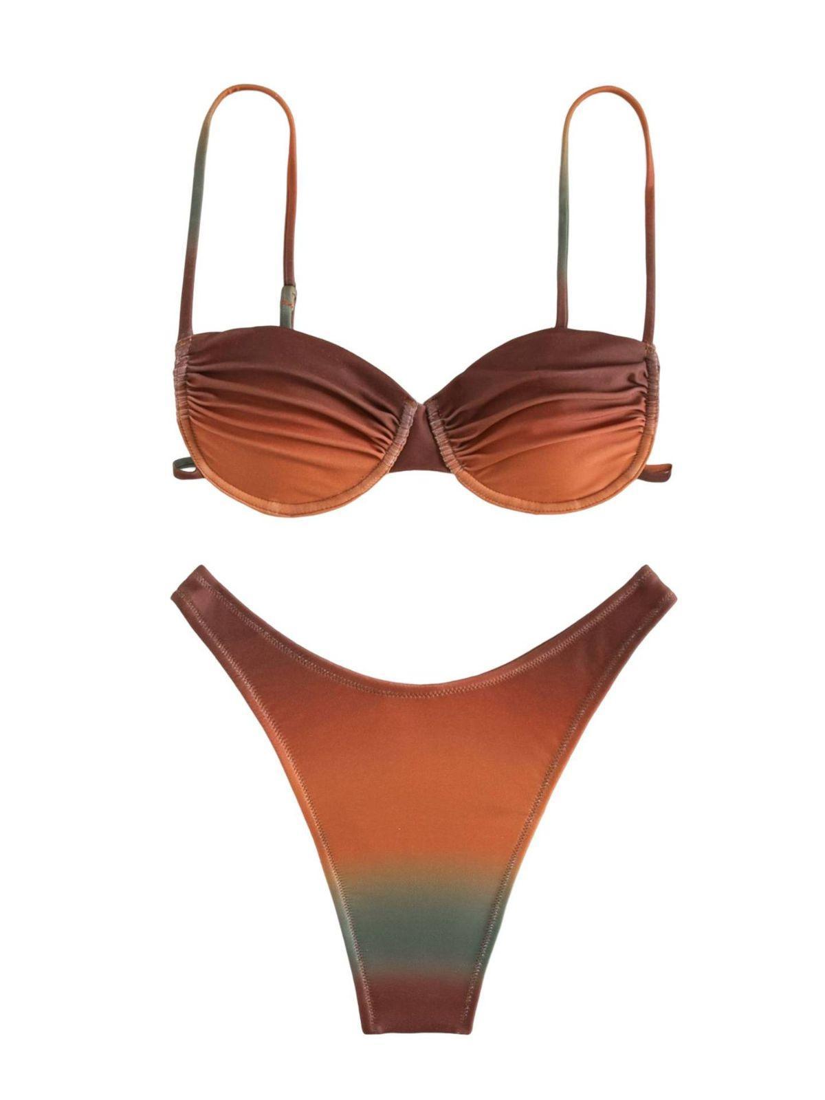 COFFEE OMBRE BIKINI SET - EVA STYLE FOR VACATION