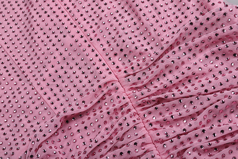 SHIMMERY PINK FEATHER MINI DRESS FOR PARTY