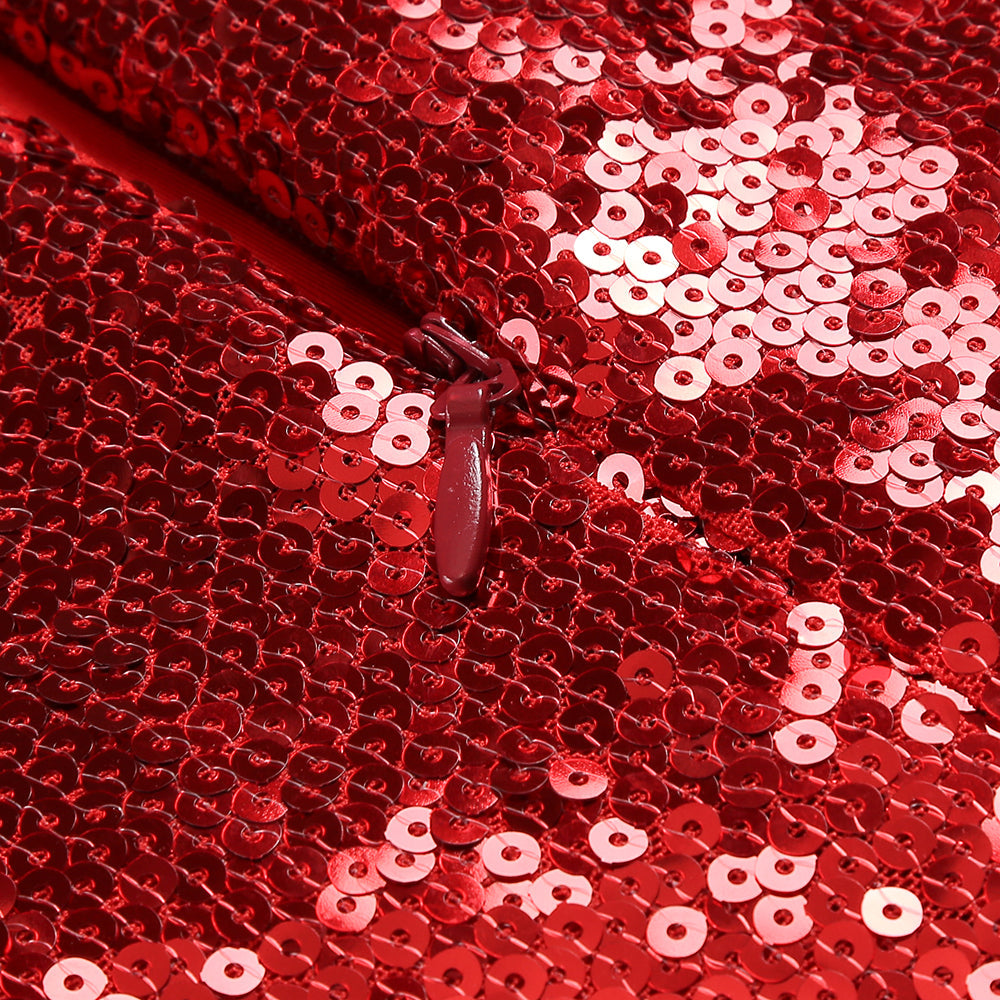 RED FLORAL SEQUIN MINI DRESS PARTY