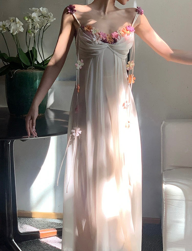 FARAH FLORAL MAXI DRESS IVORY - BOHO WEDDING GUEST