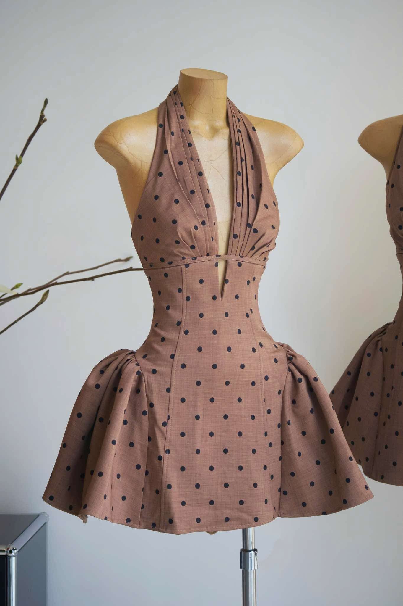TIFFANY PLUNGE DOT MINI DRESS, PARTY NIGHT OUT