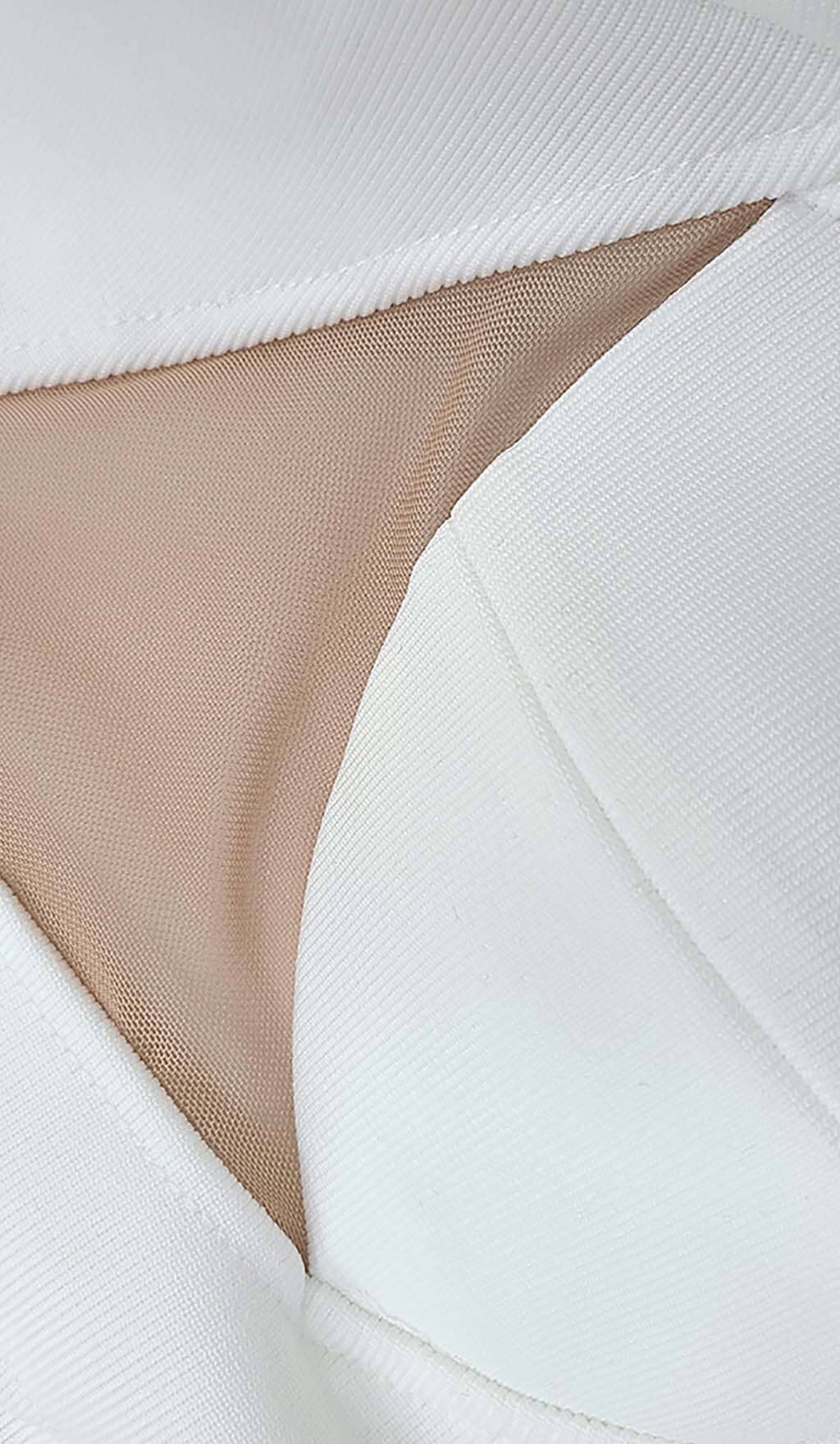FEATHER BANDAGE MINI DRESS WHITE PARTY