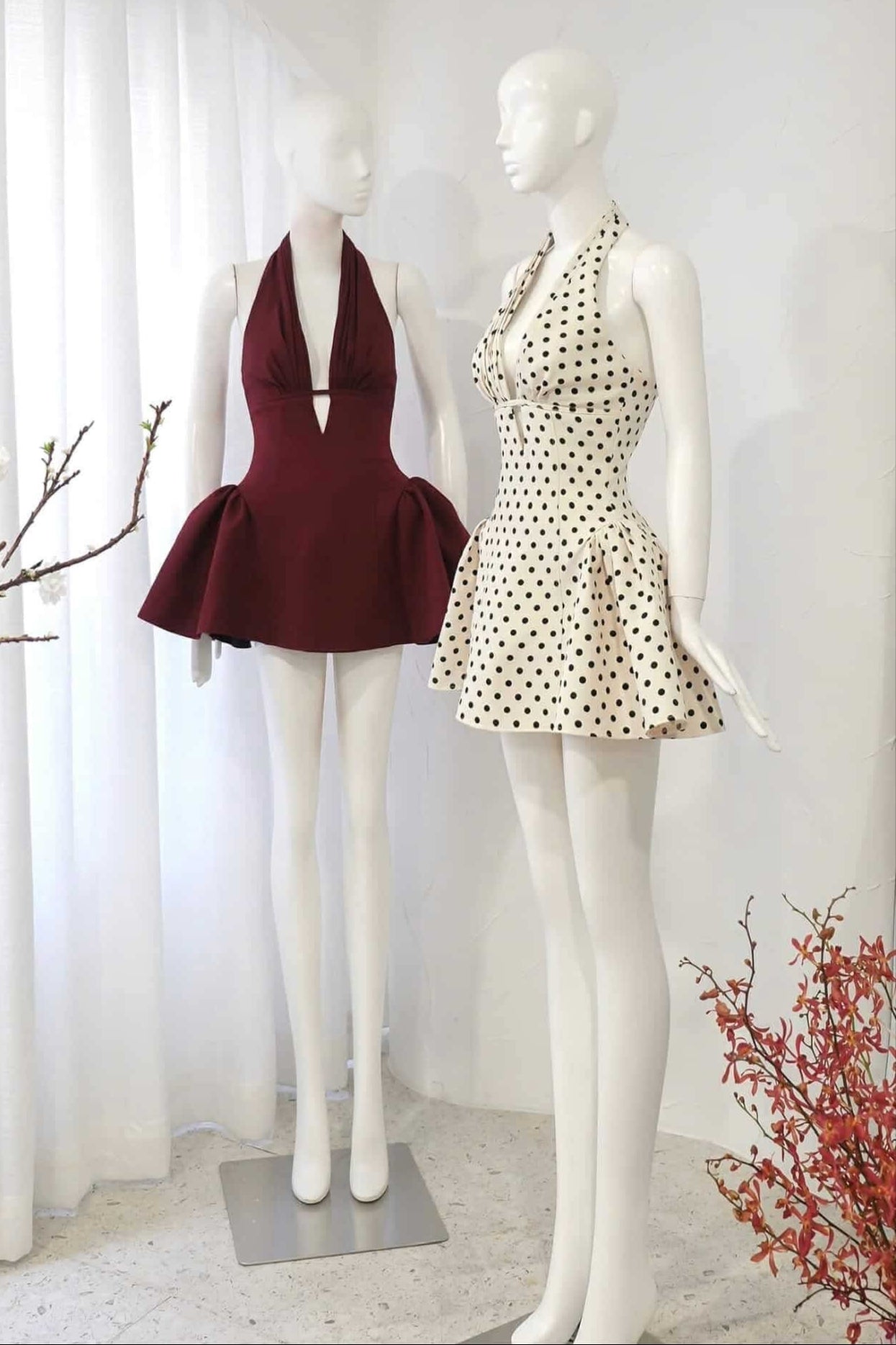 TIFFANY PLUNGE DOT MINI DRESS, PARTY NIGHT OUT