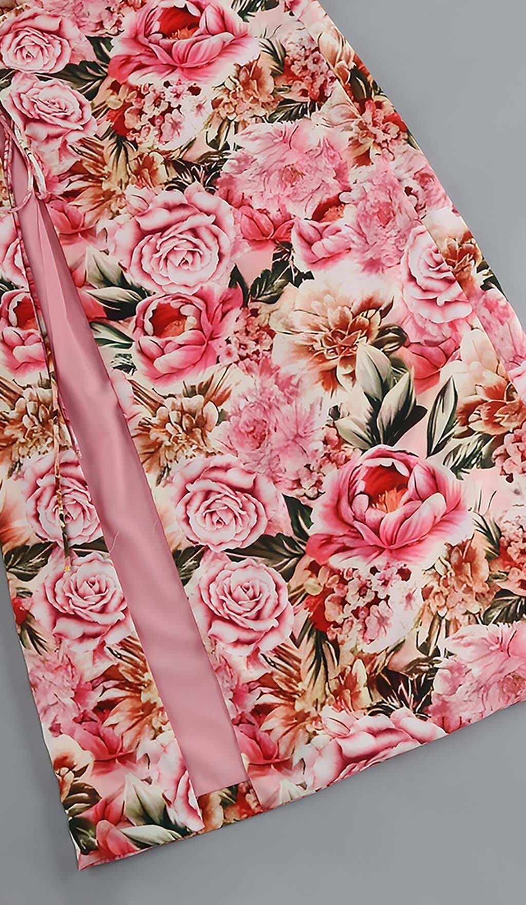FLORAL PINK TWO PIECE SET FOR PARTIES