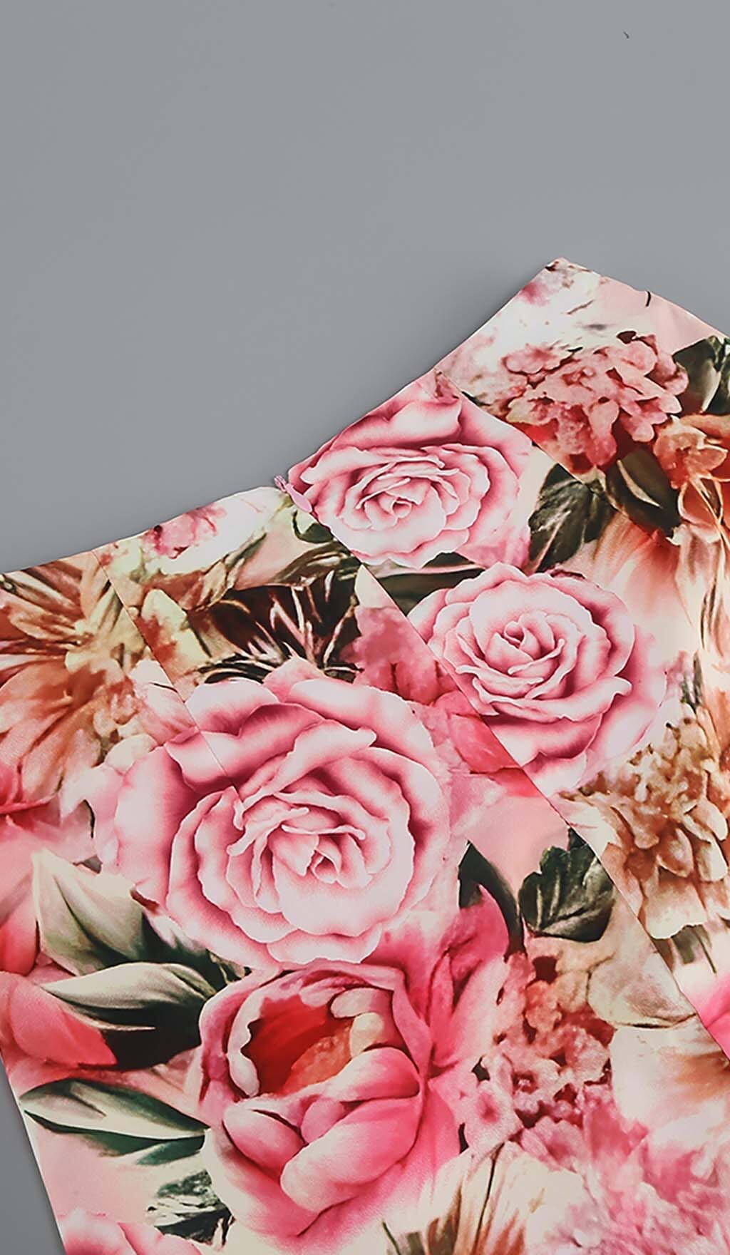 FLORAL PINK TWO PIECE SET FOR PARTIES