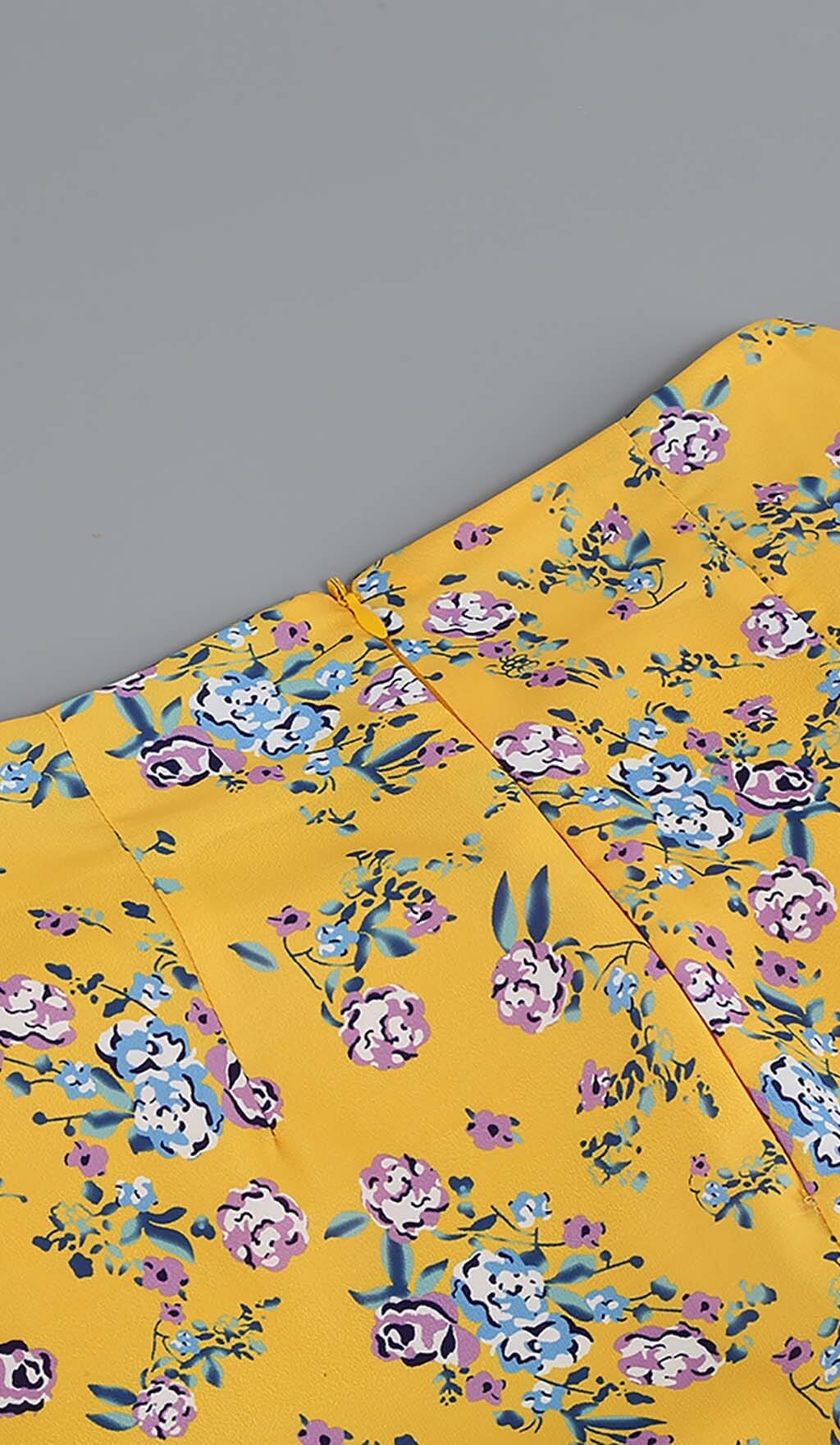 FLORAL YELLOW TWO PIECE SET FOR PARTIES