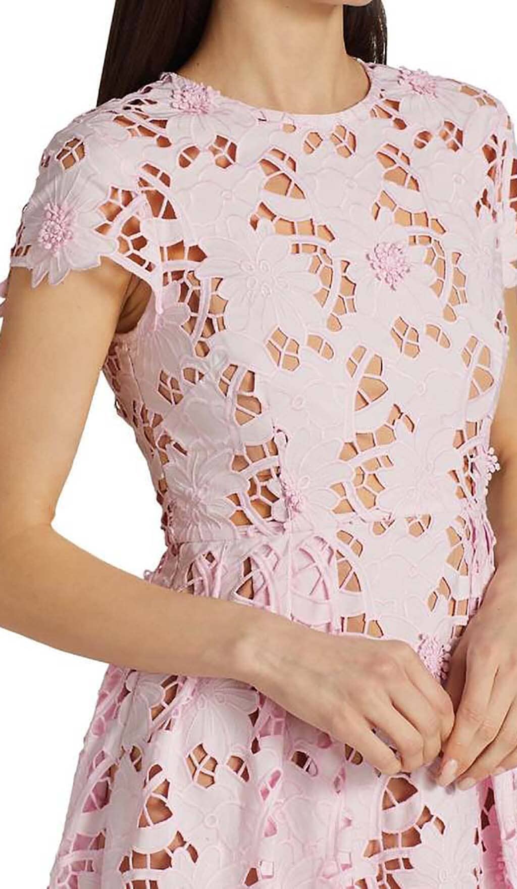 FLORAL LACE MIDI DRESS FOR WEDDING GUEST